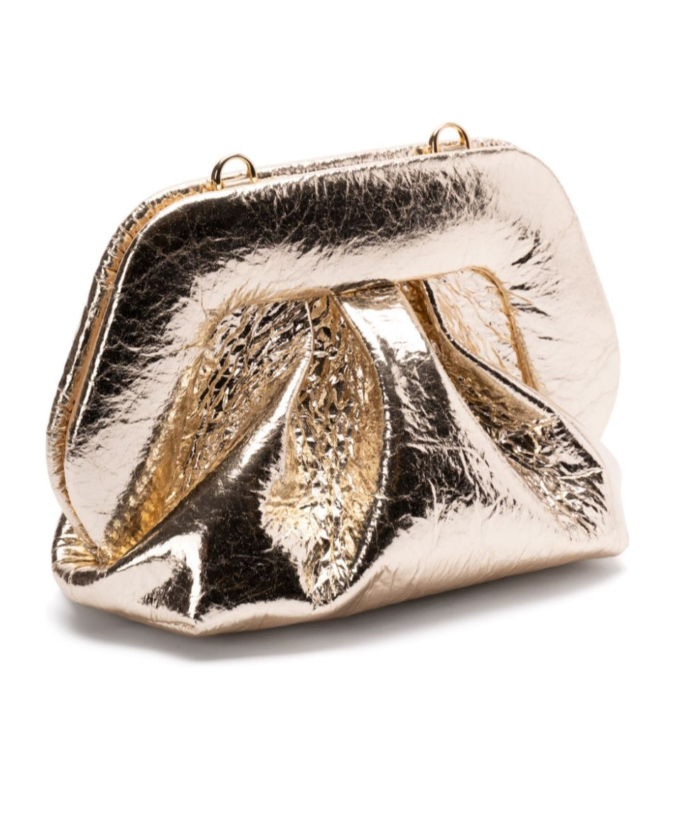 Themoirè Pineapple Cross Body Bag With Pleat Detailing In Nude