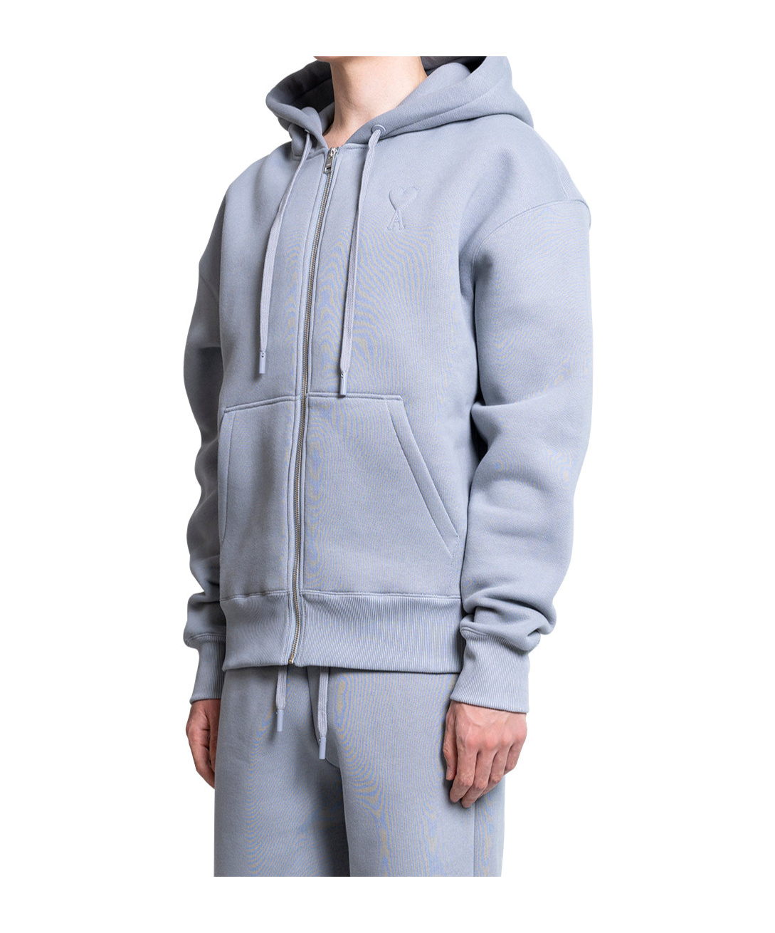 Ami Alexandre Mattiussi Long-sleeved Hooded Hoodie In Blue