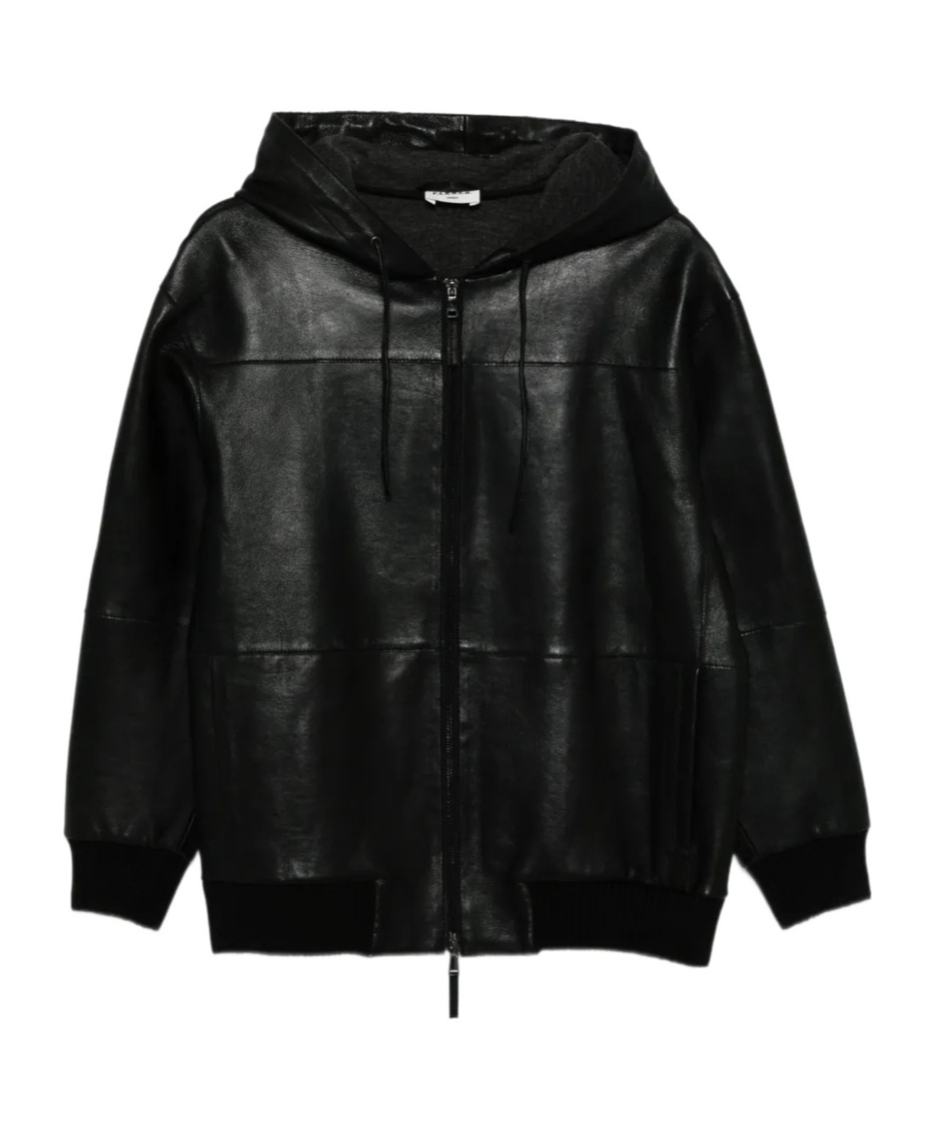P.a.r.o.s.h Hooded Leather Jacket In Black