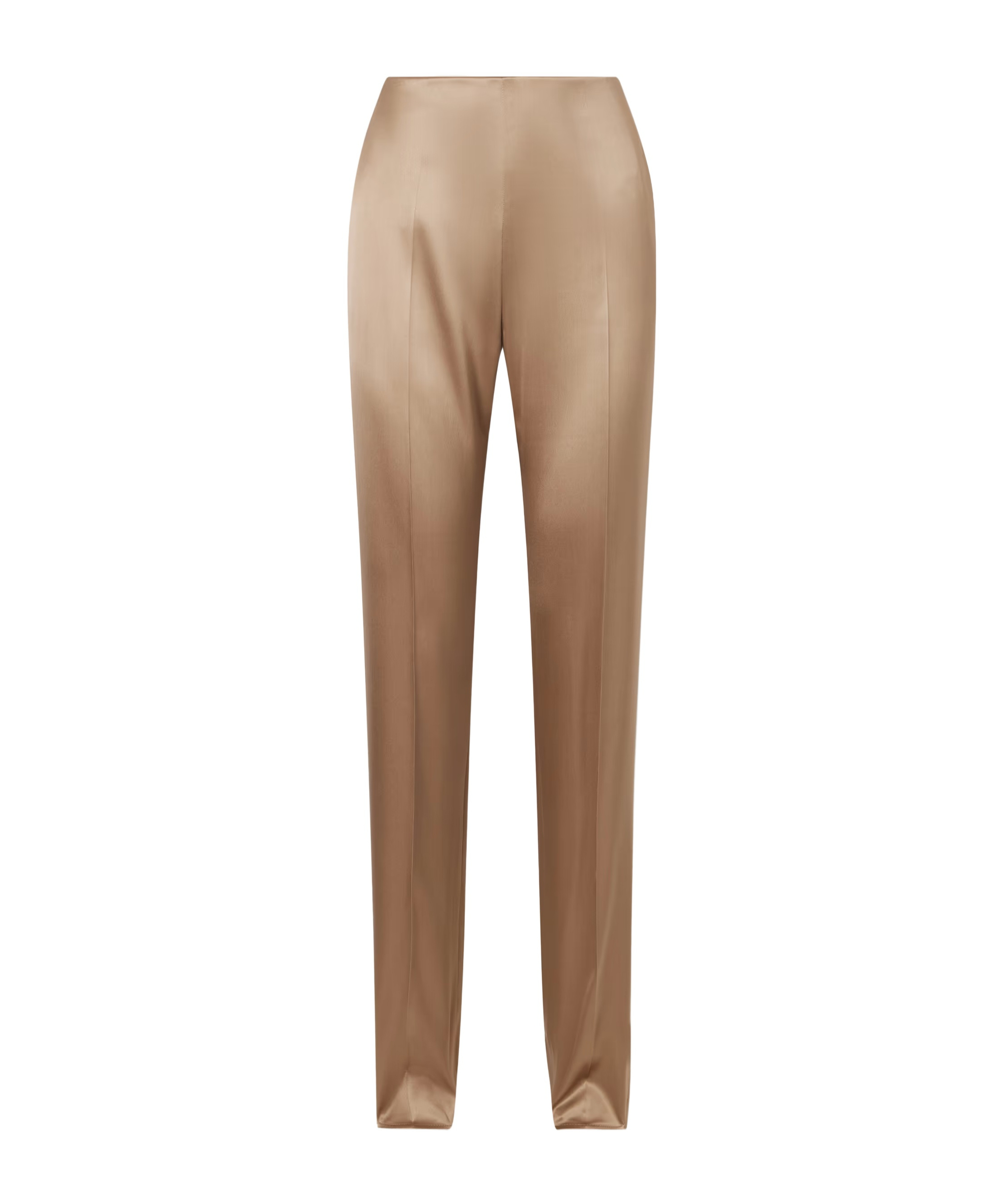 Valentino Silk-blend Duchesse Straight-leg Pants In Gold