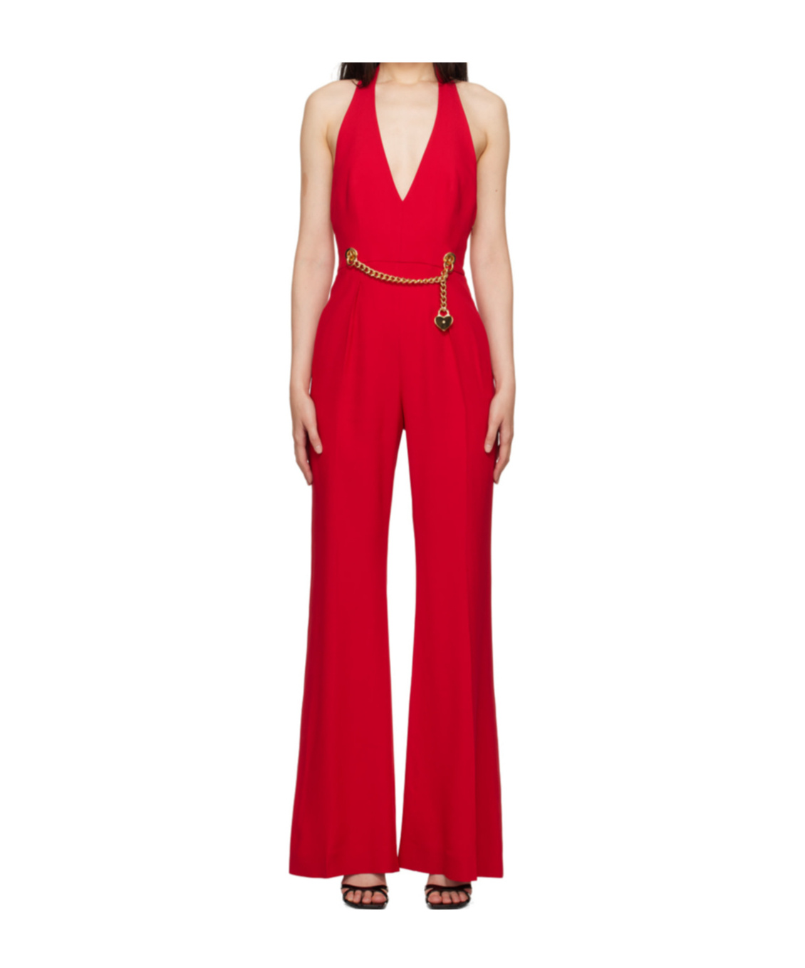 MOSCHINO V-NECK FLARED JUMPSUIT