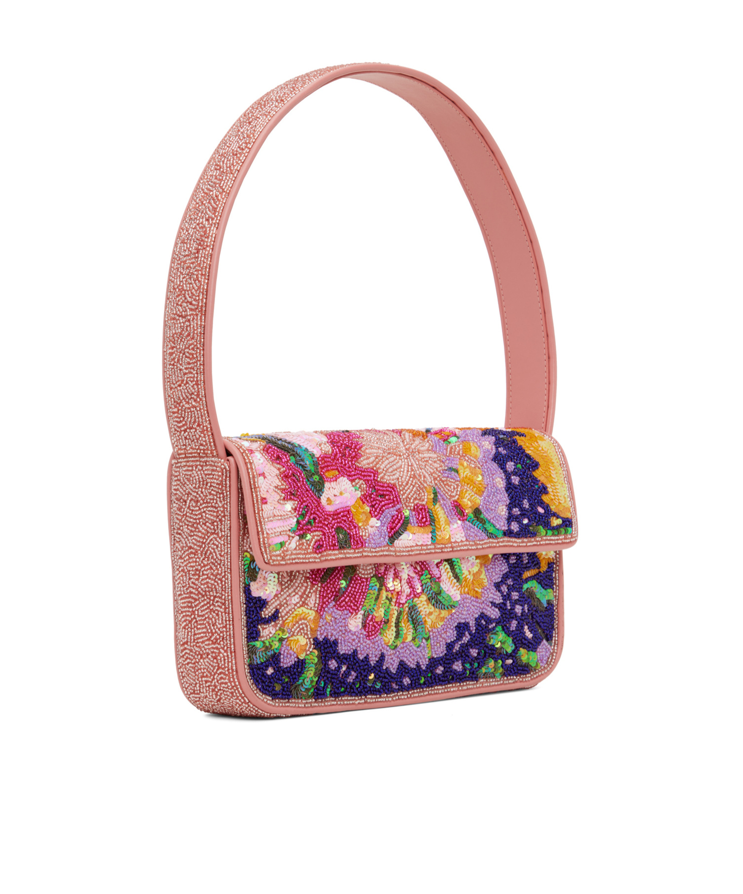 Staud Flip Cover Contrast Shoulder Bag In Pink