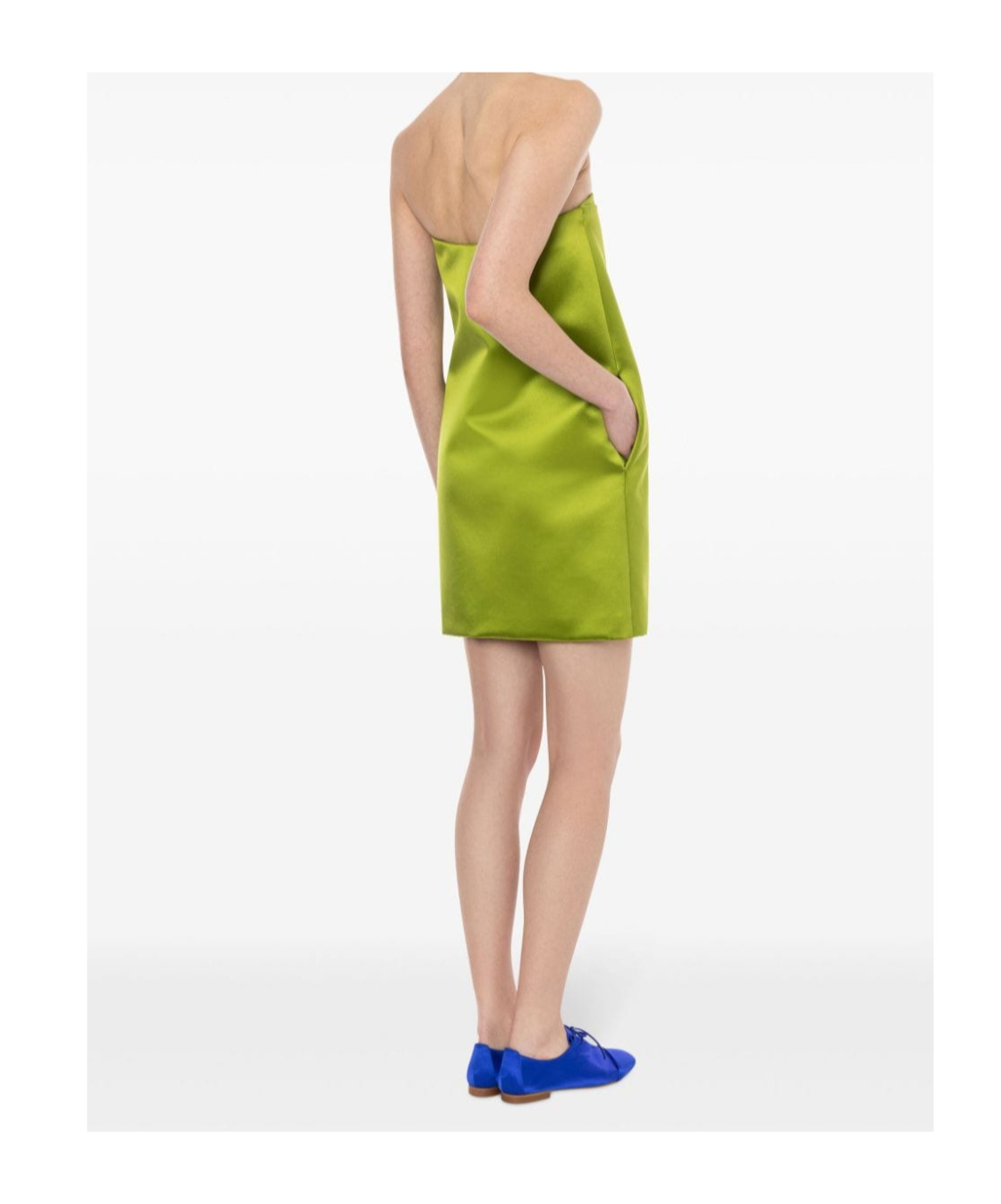 Philosophy Di Lorenzo Serafini Viscose Duchesse Satin Midi Skirt In Green