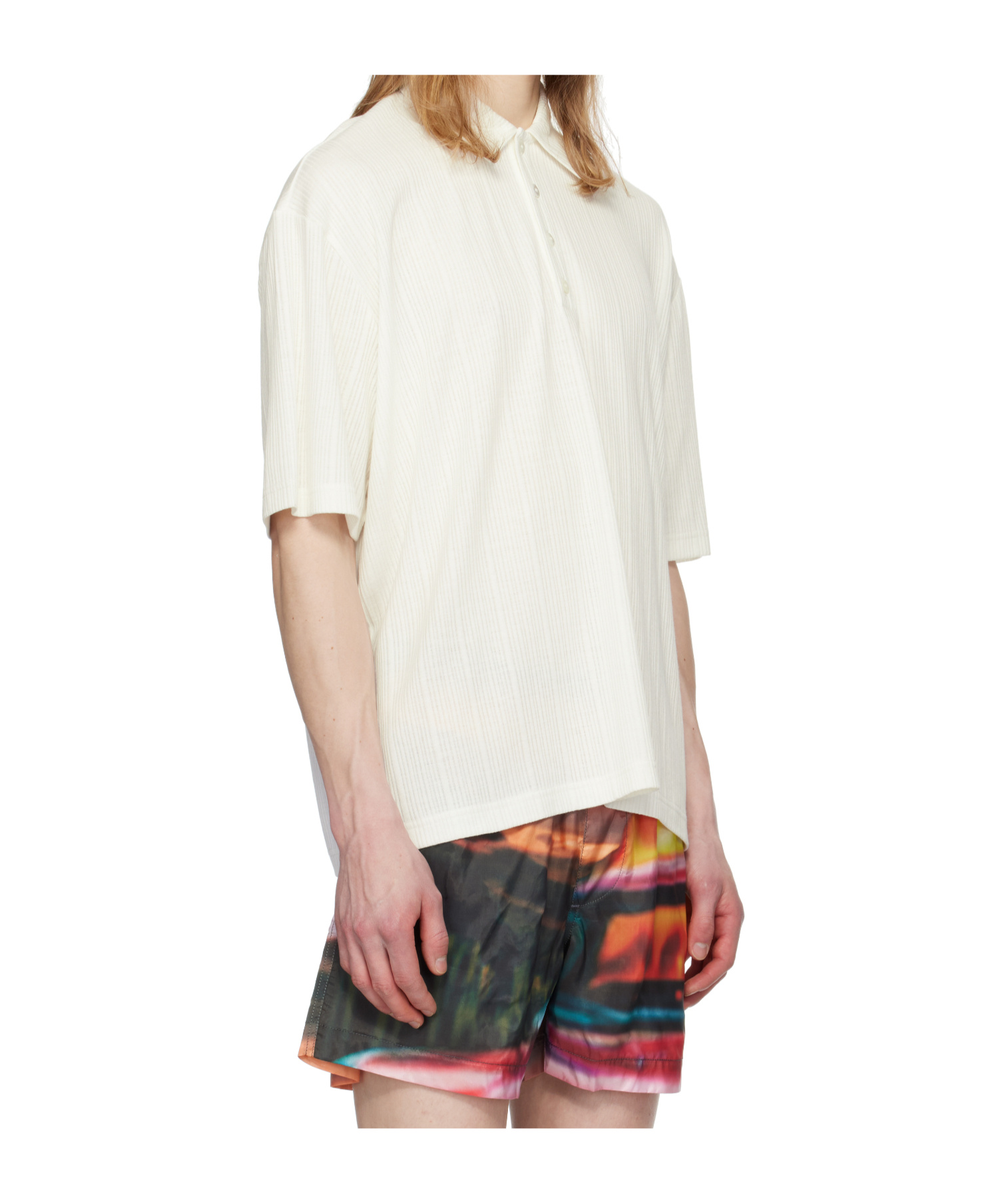 Sunnei Lapel Short-sleeved Polo Shirt In White