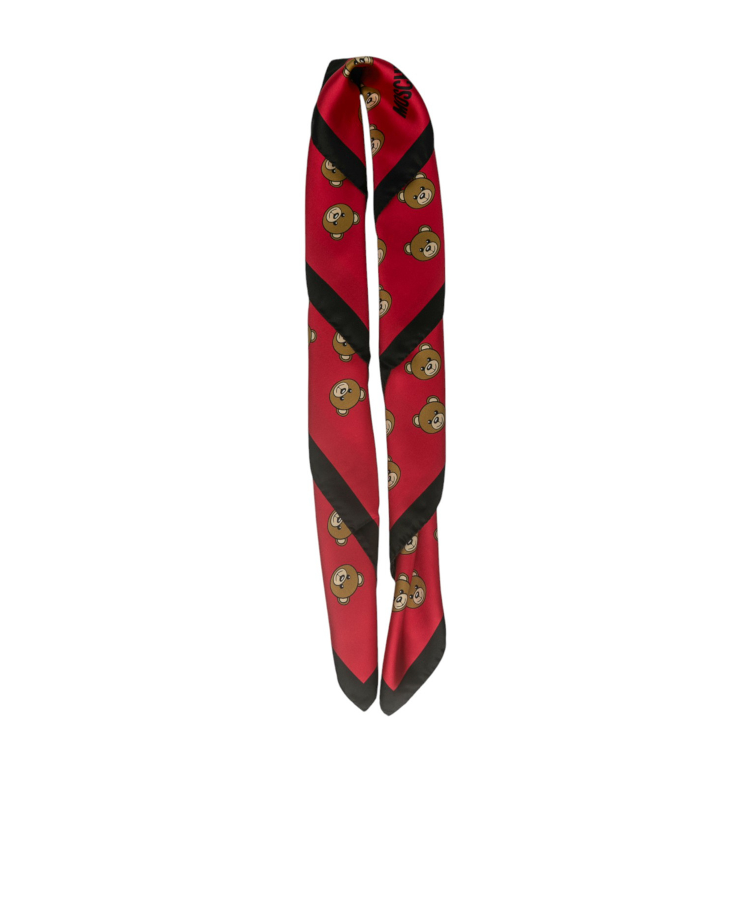 Moschino Pattern Silk Scarf In Red