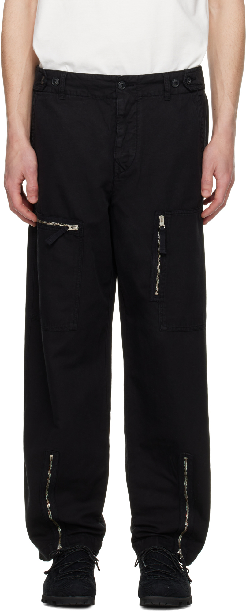 C.p. Company Belt Loops Slacks In Black