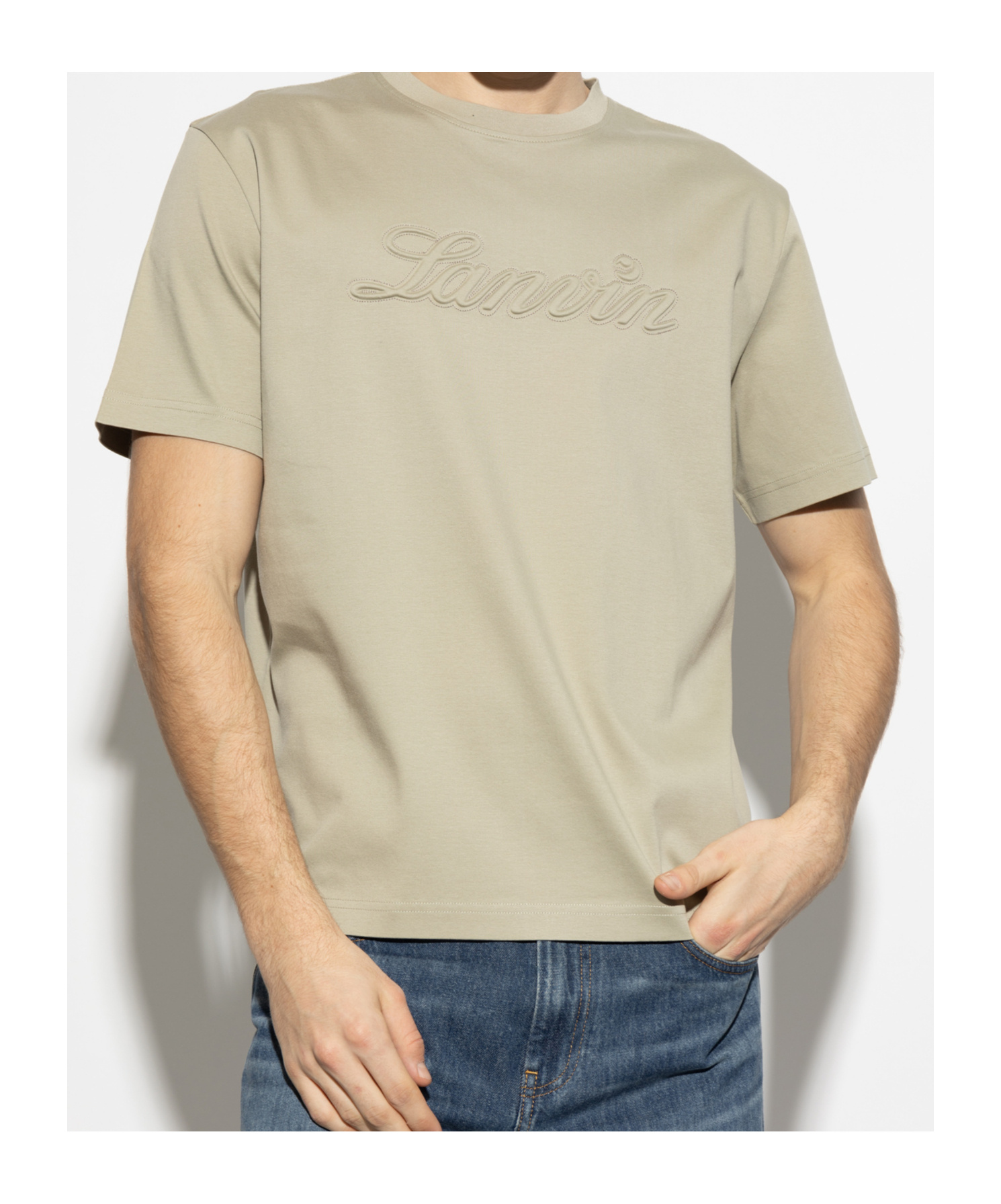 LANVIN LANVIN LOGO EMBOSSED CREWNECK T-SHIRT