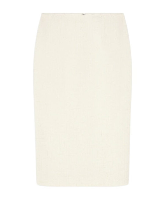 Versace Mid Length Slim Cut Skirt In White