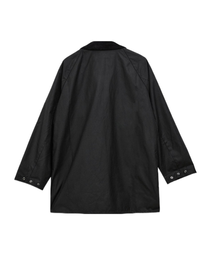 Barbour Oversized Solway Waxed Jacket In Black