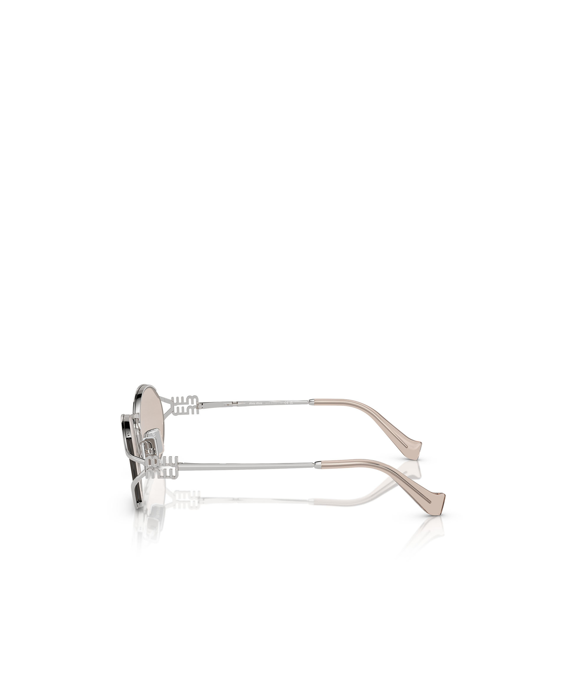 Miu Miu Eyewear Oval Frame Sunglasses In White