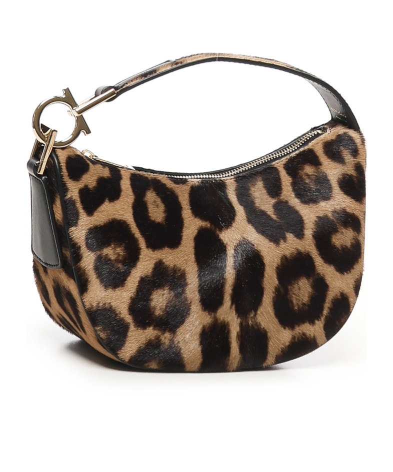 Ferragamo North-south Gancini-embellished Shoulder Bag In Black