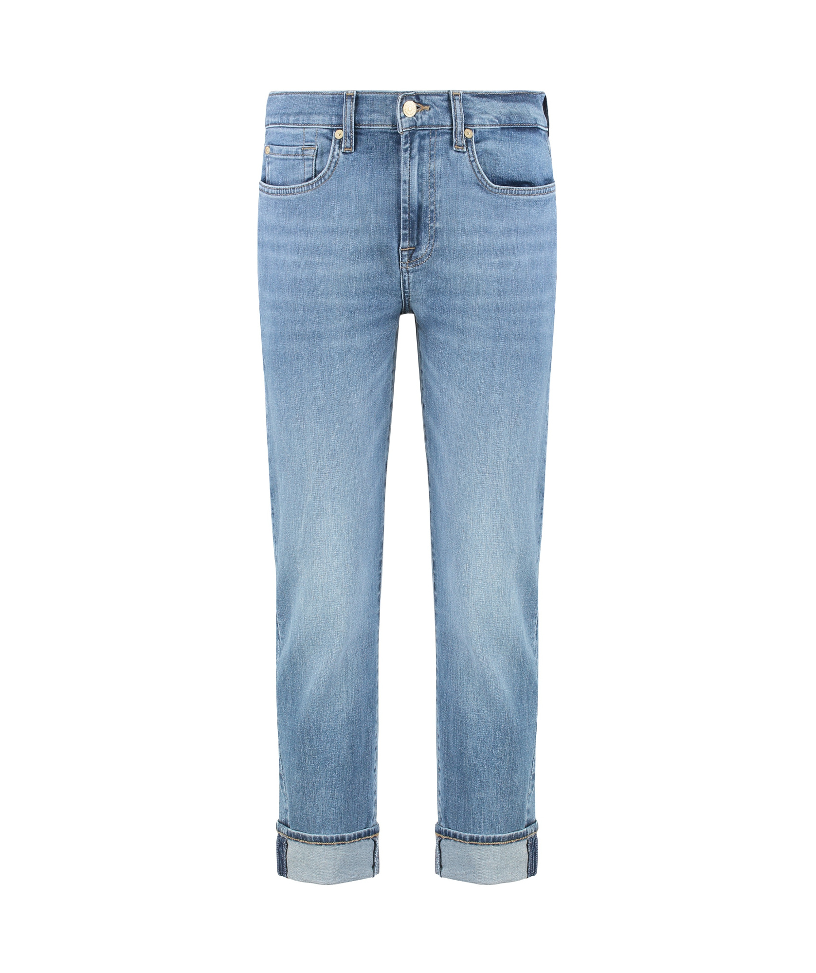 7 For All Mankind Midriff-hugging Jeans In Blue