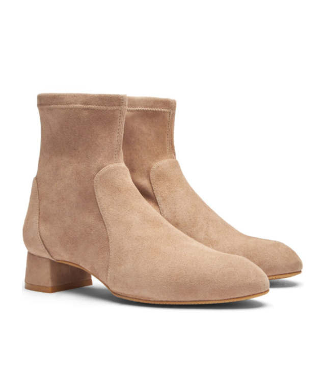 Shop Stuart Weitzman 35mm Grace Sock Ankle Boots In Nude