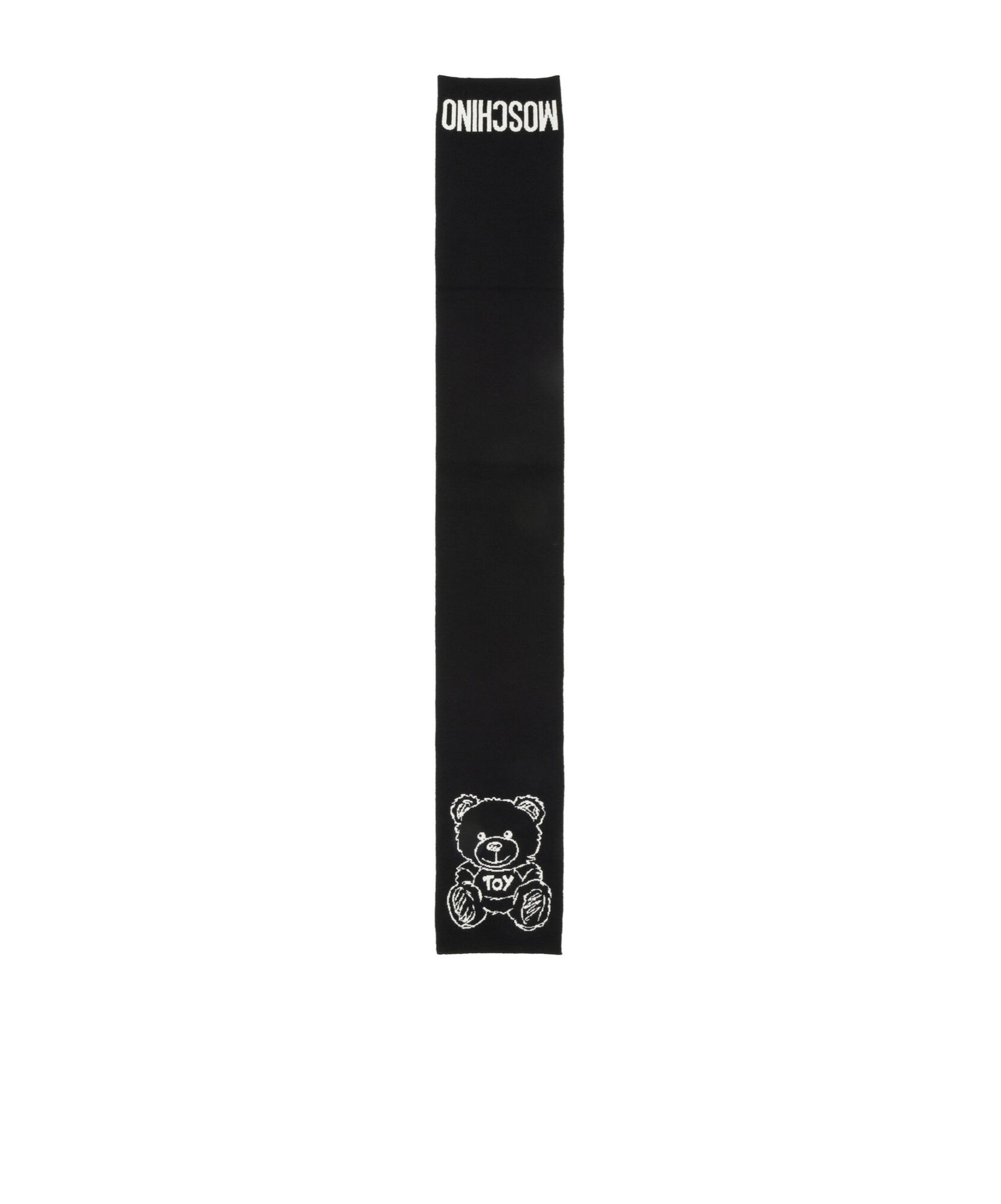Moschino Teddy Bear Pattern Scarf In Black