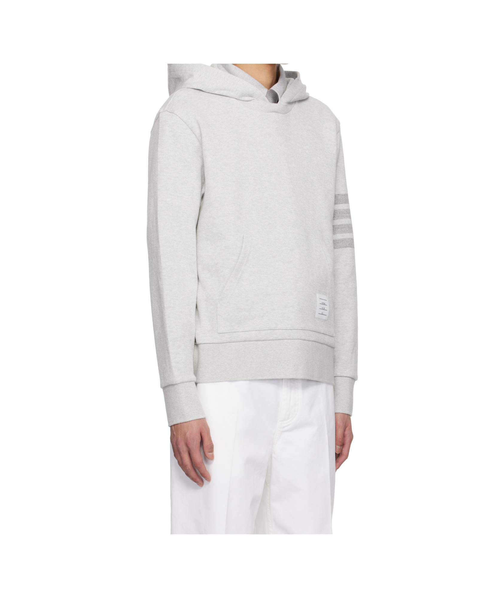 Thom Browne Long-sleeved Hoodie In White