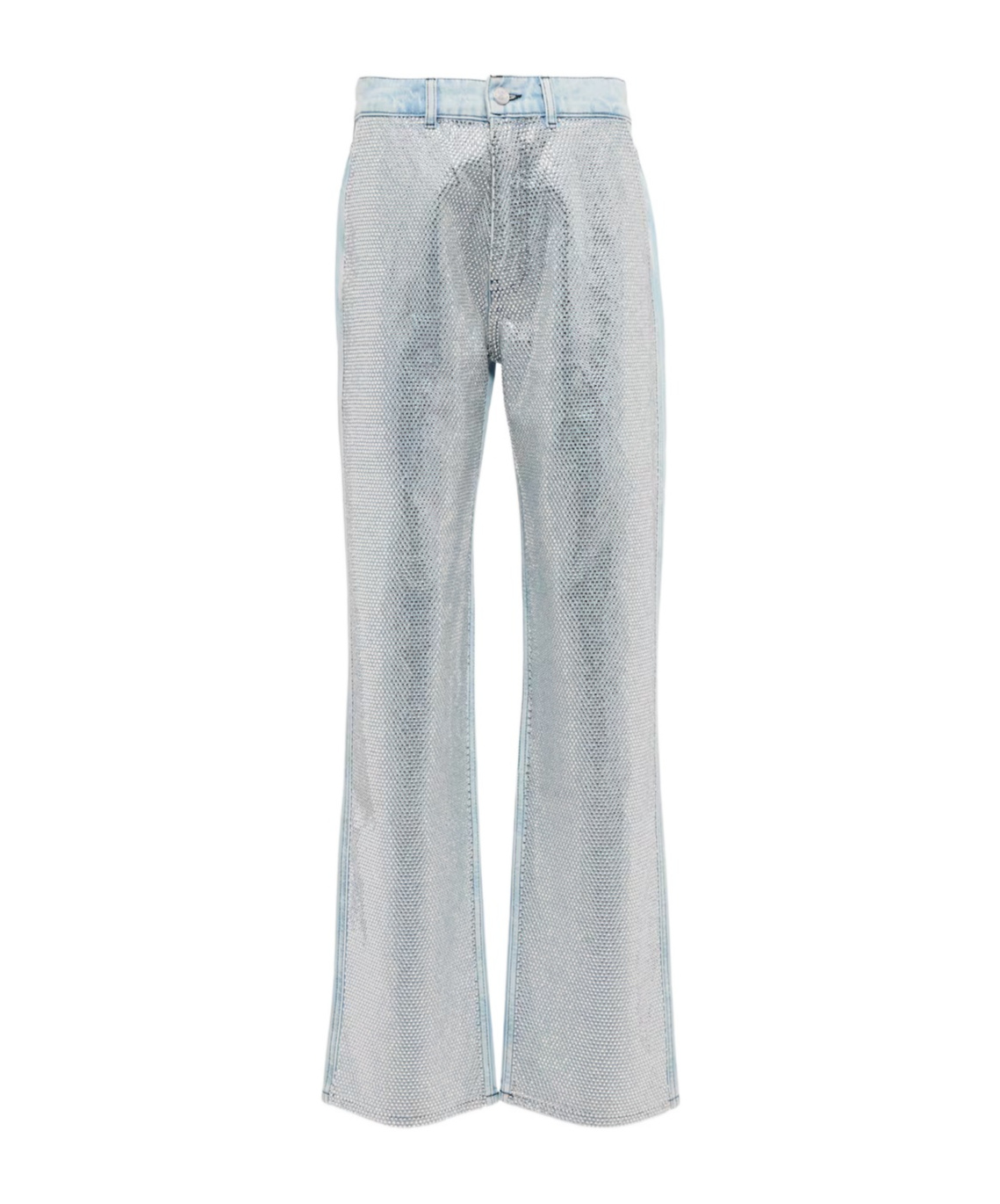 Frame Embellished High-rise Jeans In Silver