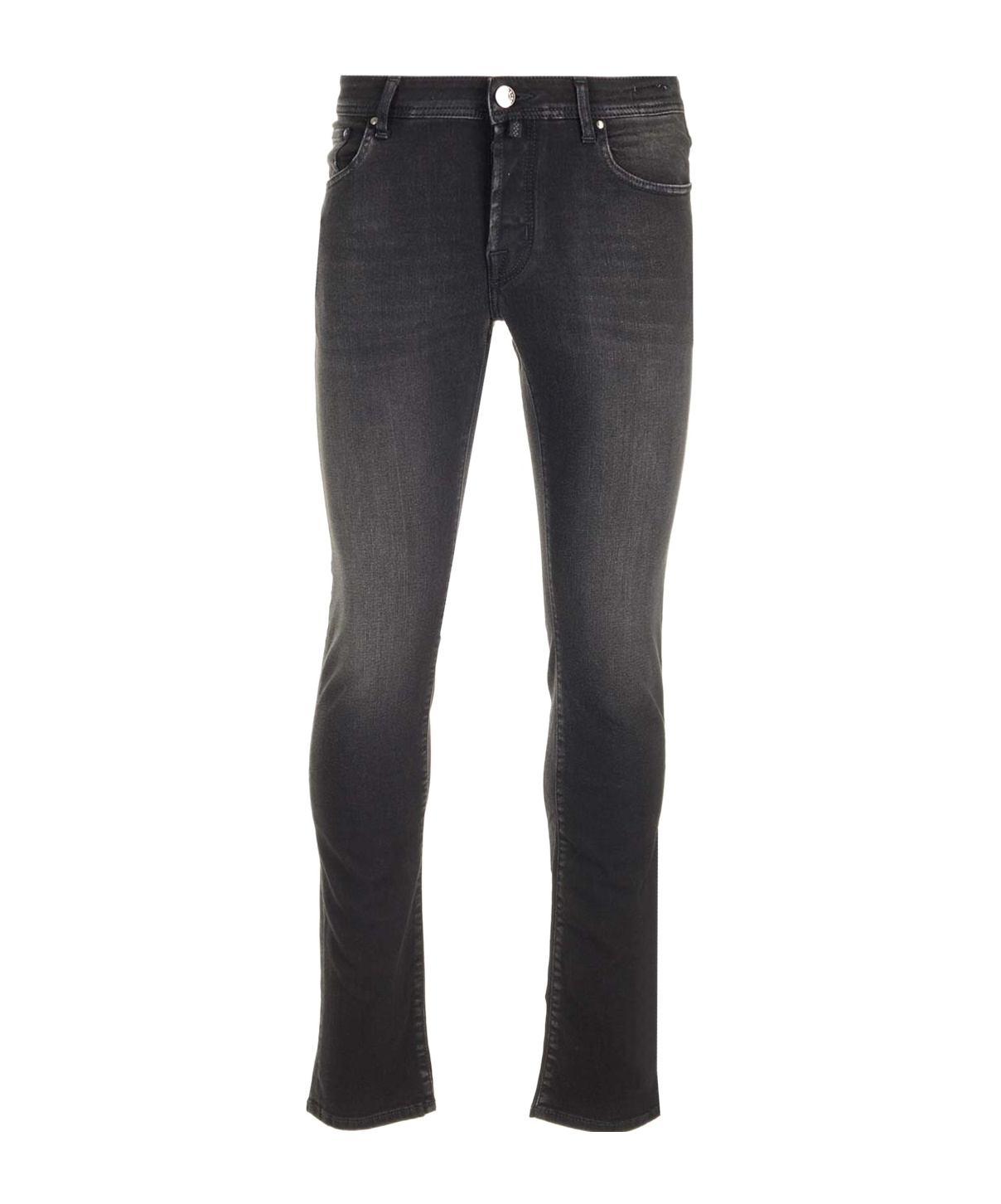 Jacob Cohen Belt Ring Denim Trousers In Black