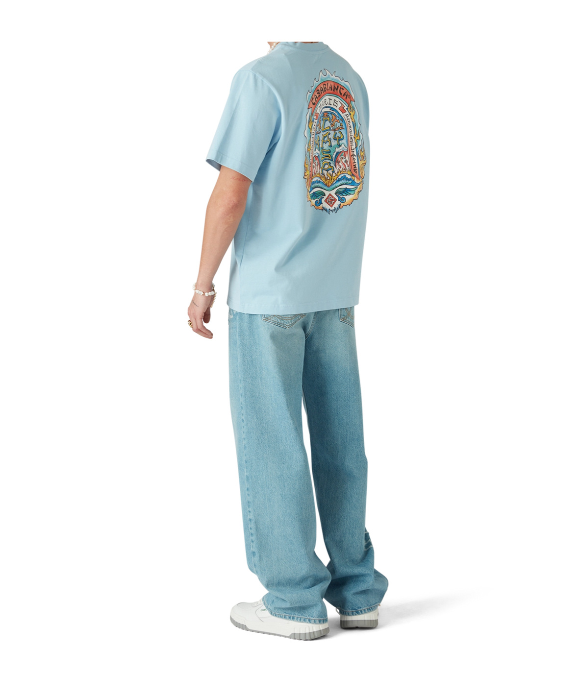 Casablanca Blue Casa Way Skate T-shirt In Baby Blue | ModeSens