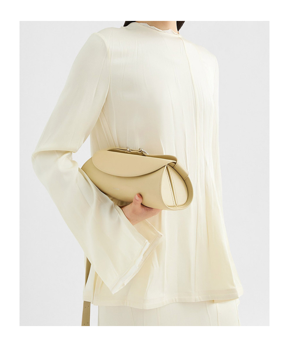 Jil Sander Small Shoulder Bag With Adjustable Strap And Buckle Detail In Green