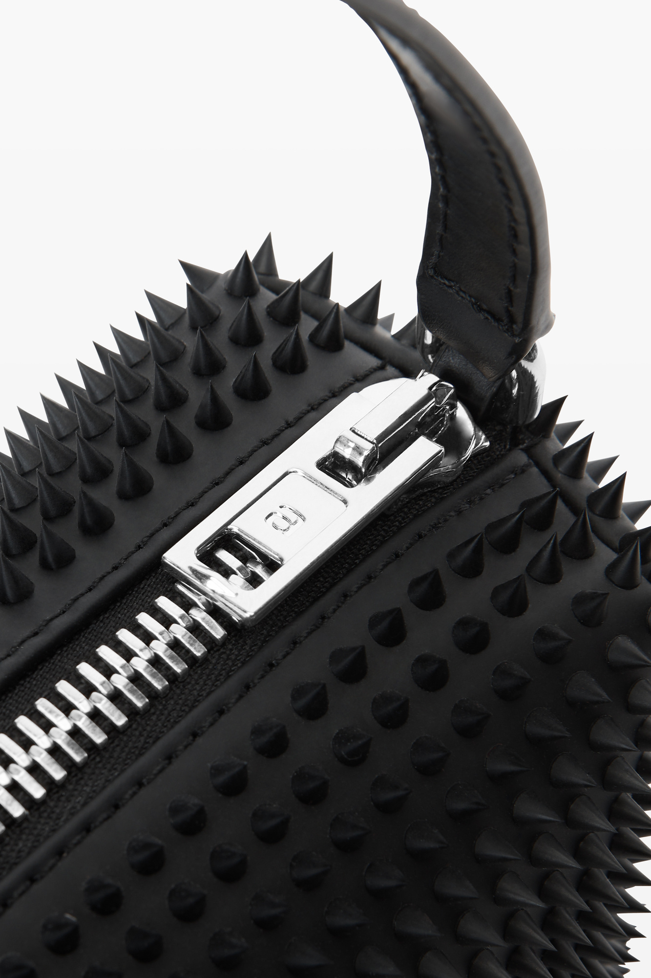 Alexander Wang Medium Spike Pouch Handbag In Black
