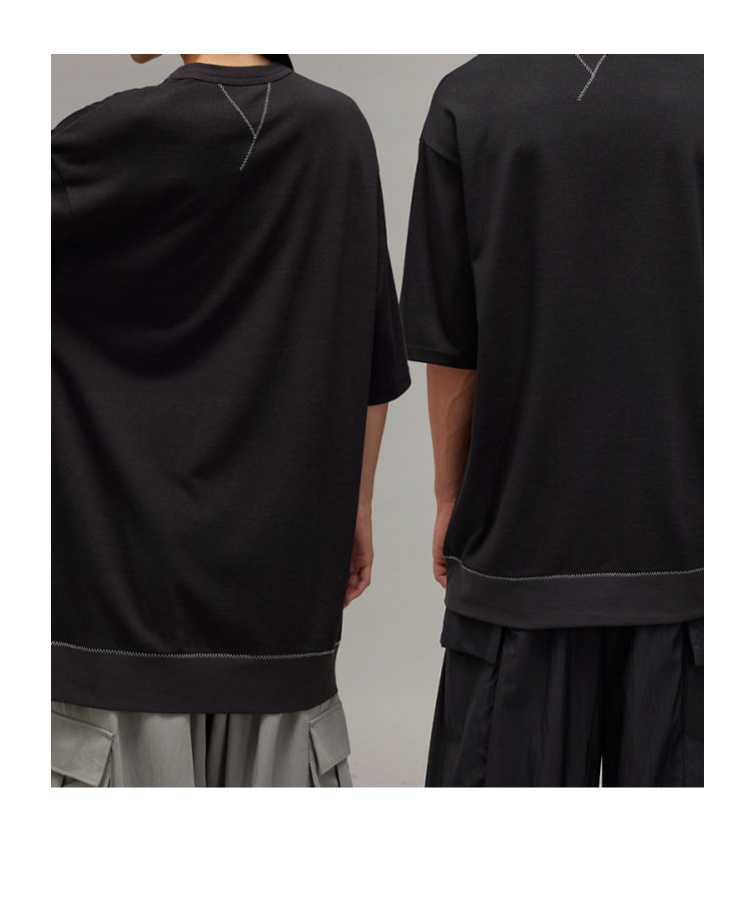 Y-3 Open-necked Black Shirt In Black