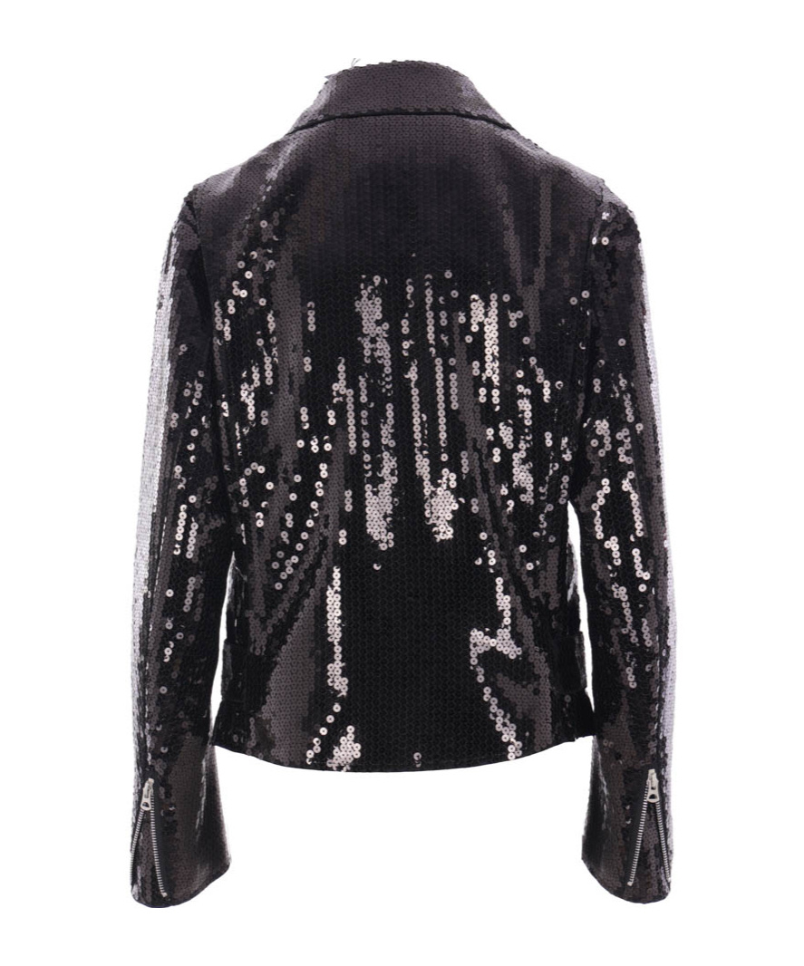 Junya Watanabe Waist Belted Lapels Sequin Silver Zipper