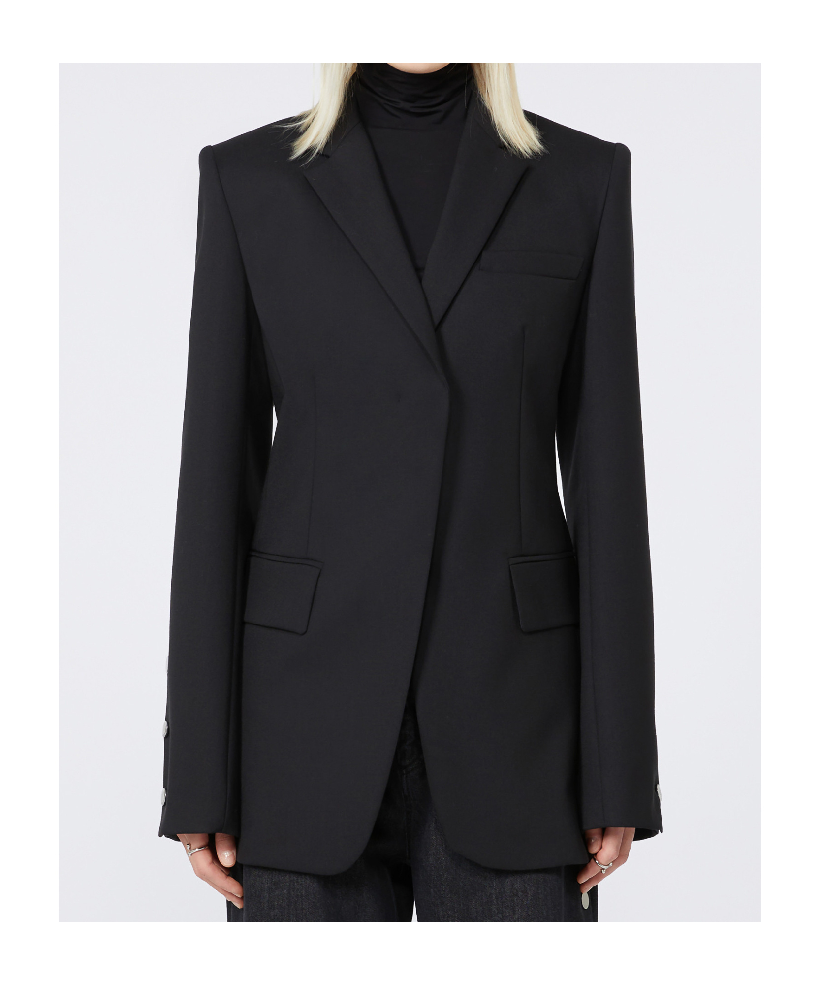 Sportmax Linen And Viscose Twill Blazer In Black