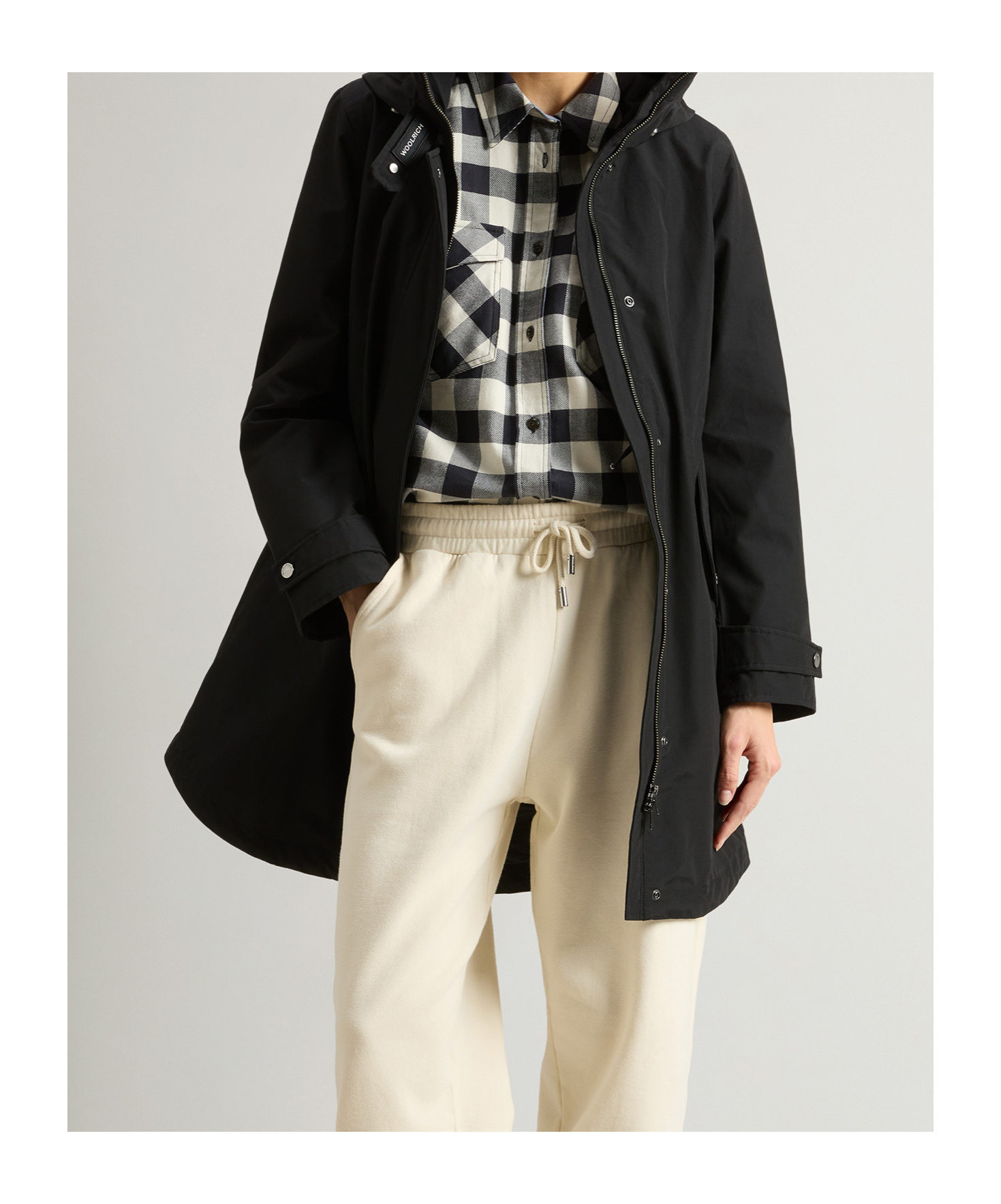 Woolrich Ramar Cloth Three-in-one Parker Coat In Black