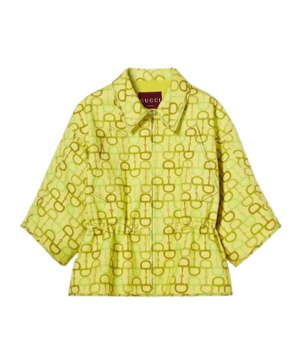 Gucci Printed  Jacket In Lime Green