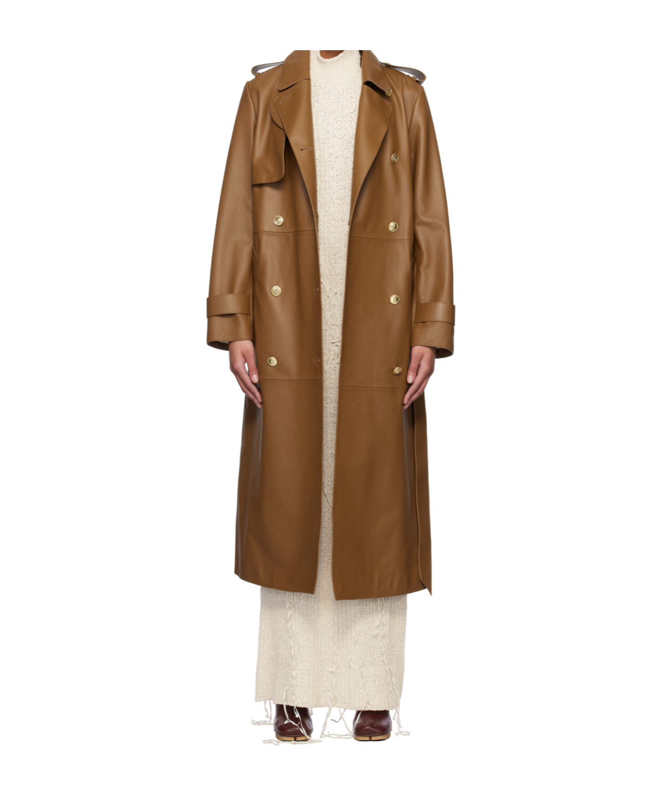 Mackage Tan Gael-v Leather Coat In Brown
