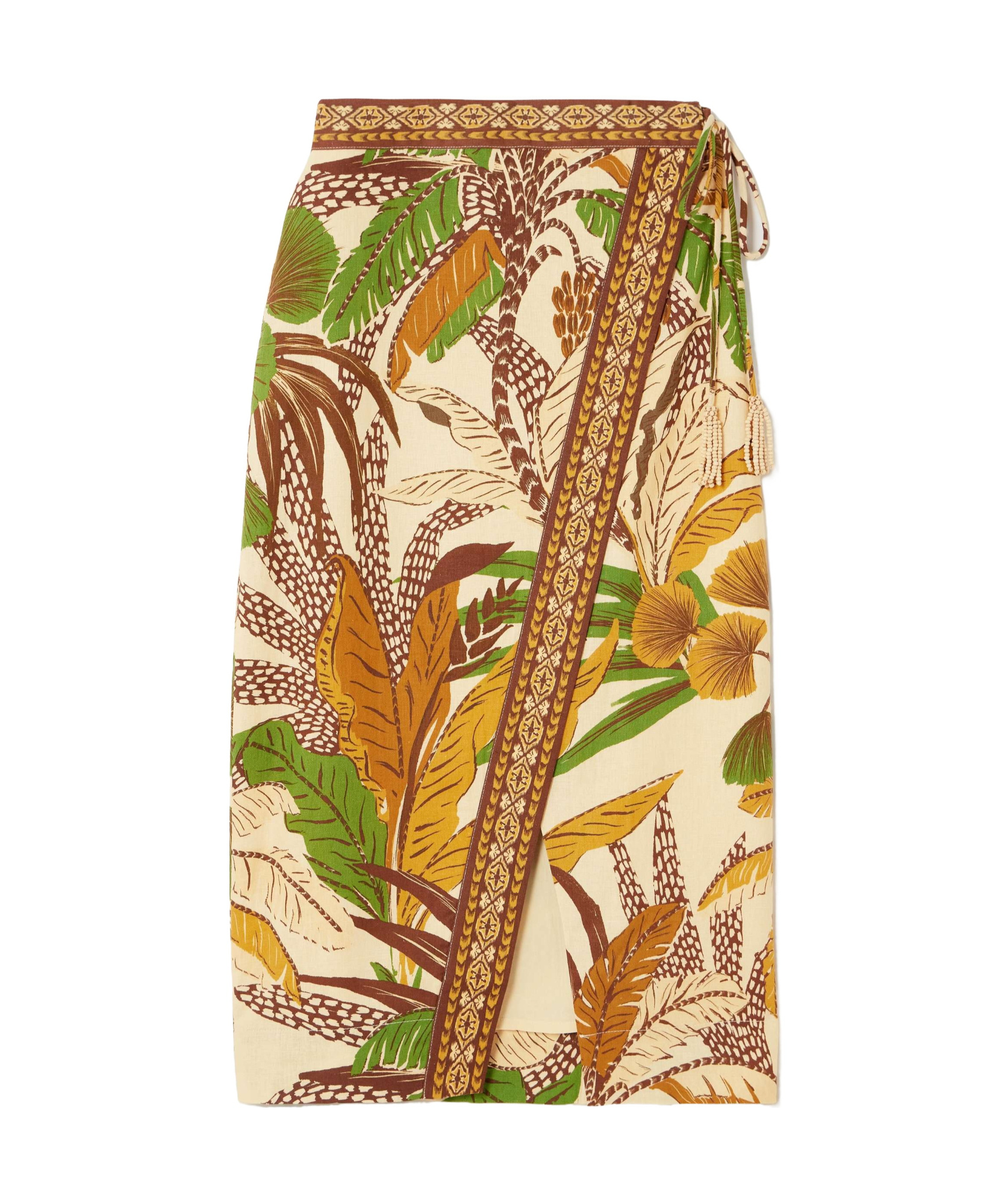 Farm Rio Patterned Skirt In Brown