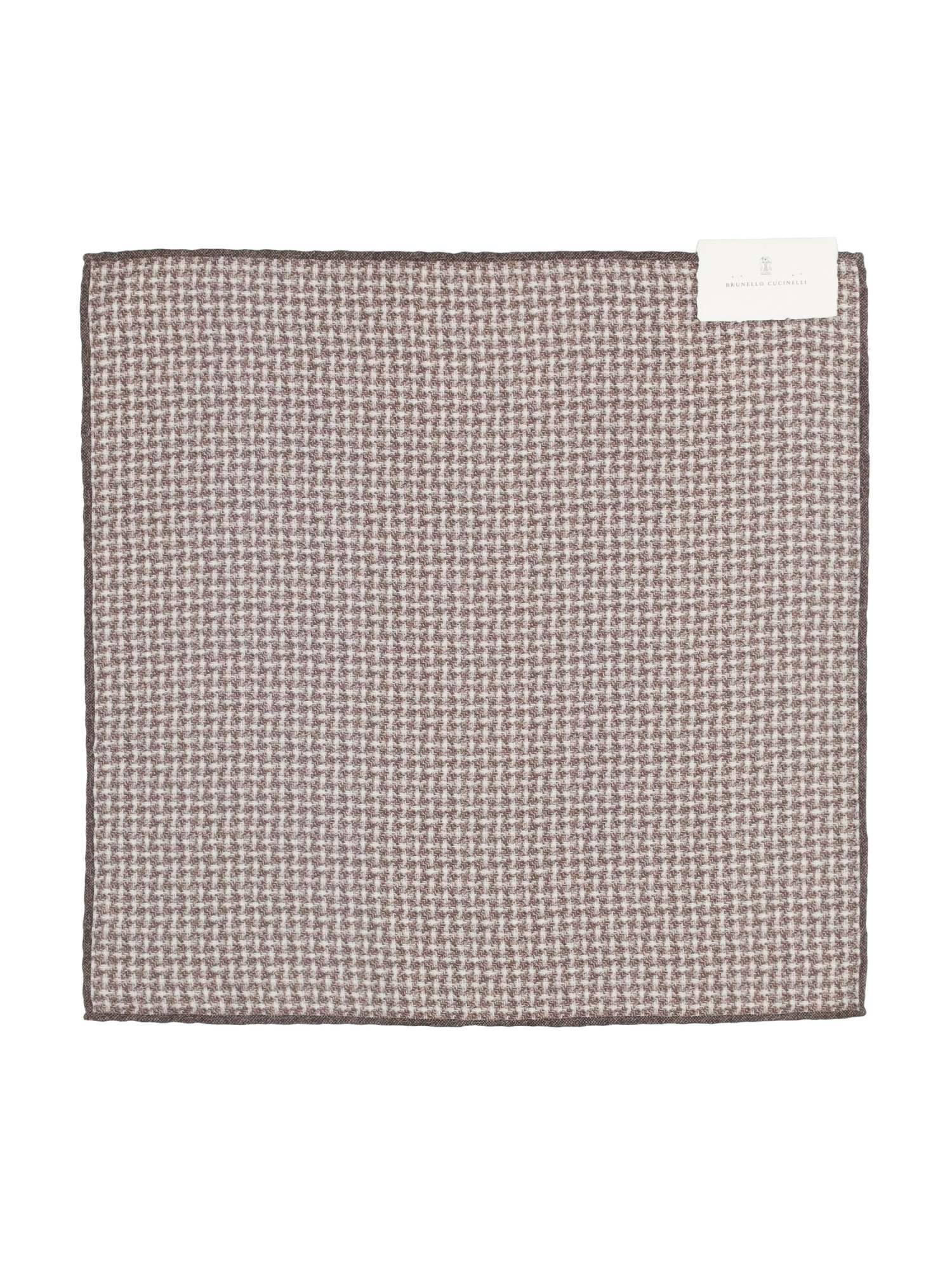 Brunello Cucinelli Checked Silk-jacquard Pocket Square In Gray