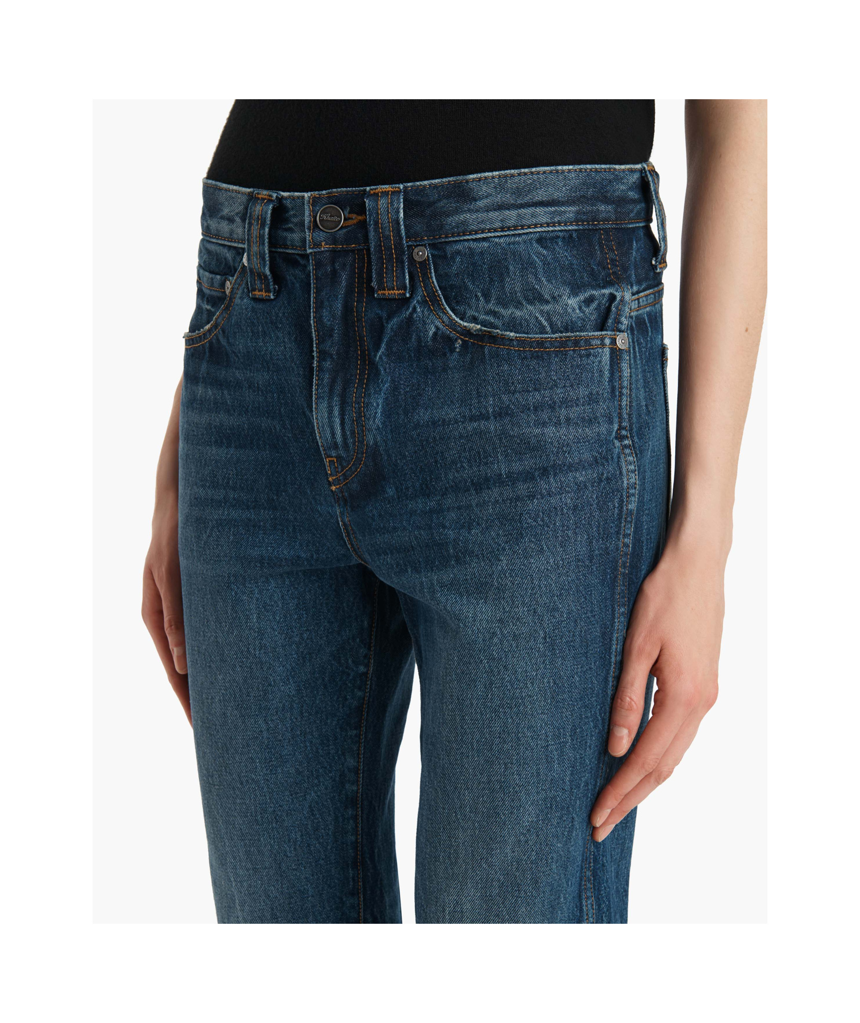 Khaite Farley Straight-leg Acid-washed Jeans In Blue