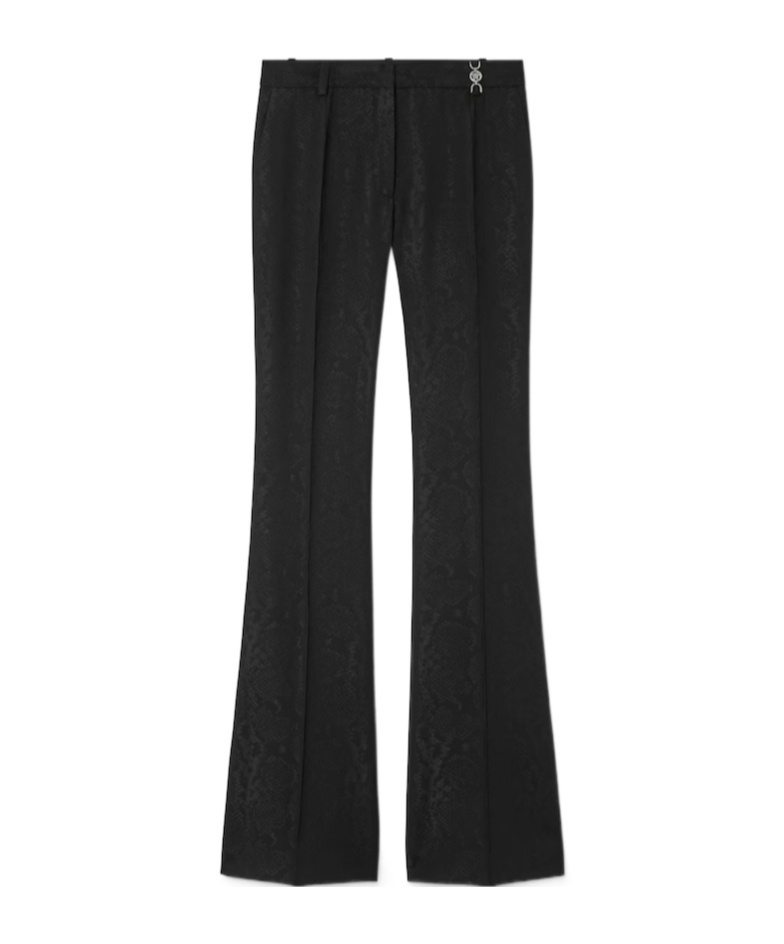 Versace Pattern-printed Creased Trousers In Black