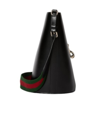 Gucci Black Logo Medium Shoulder Bag In Black