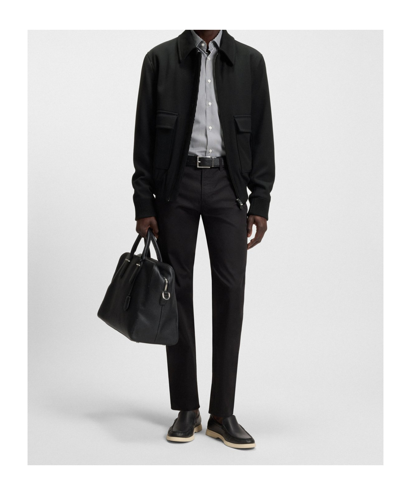 Hugo Boss Bomber Jacket With Removable Lining In Black