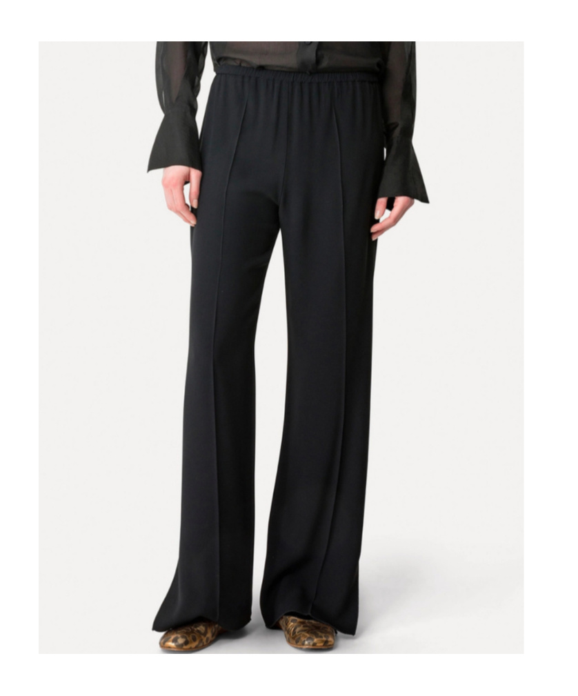 Forte Forte Elastic Waist Casual Pants In Black