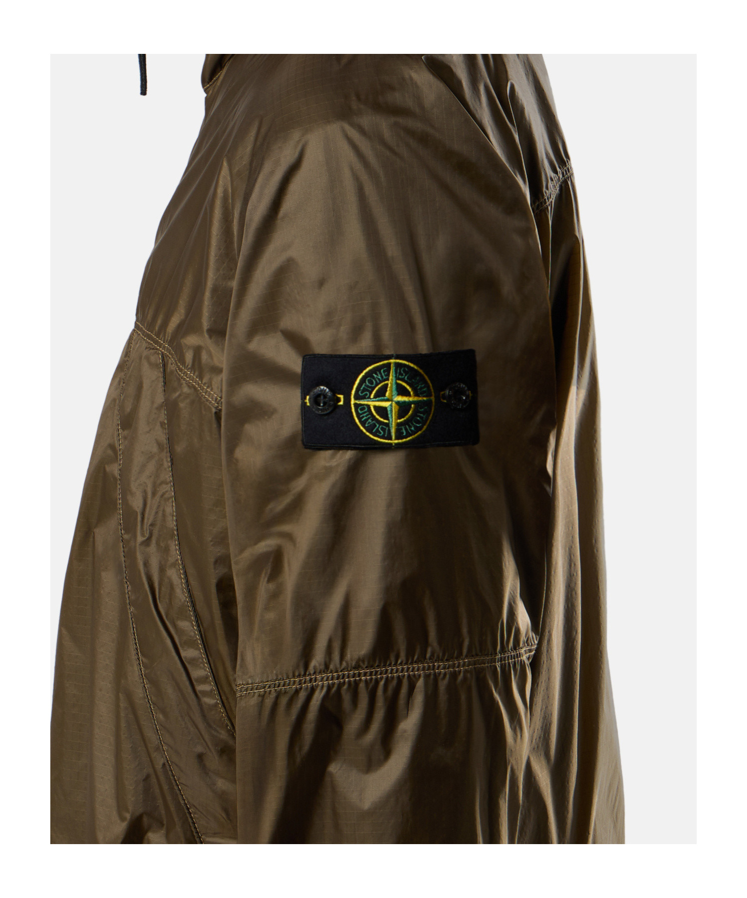 Stone Island Light Jacket With Anti-drop And Concealed Hood In Brown