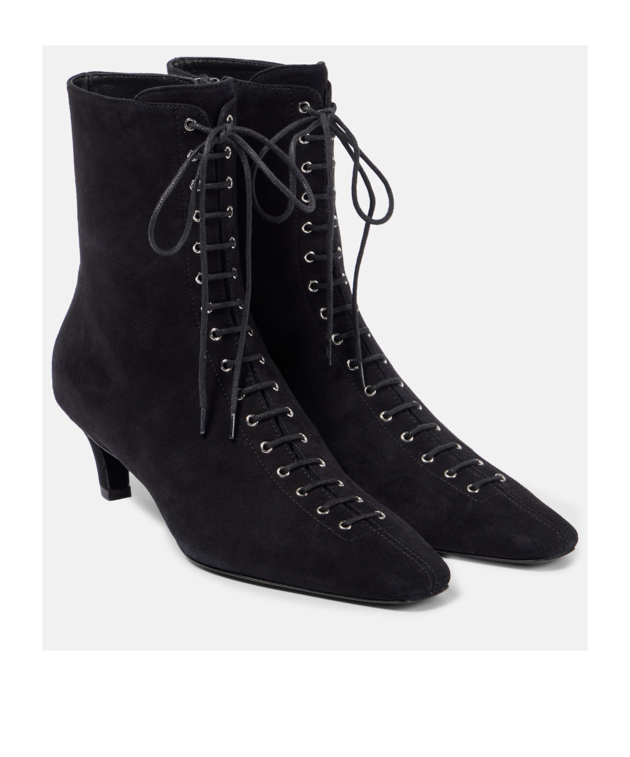 Totême Toteme Suede Lace Up Boots Black In Black 001