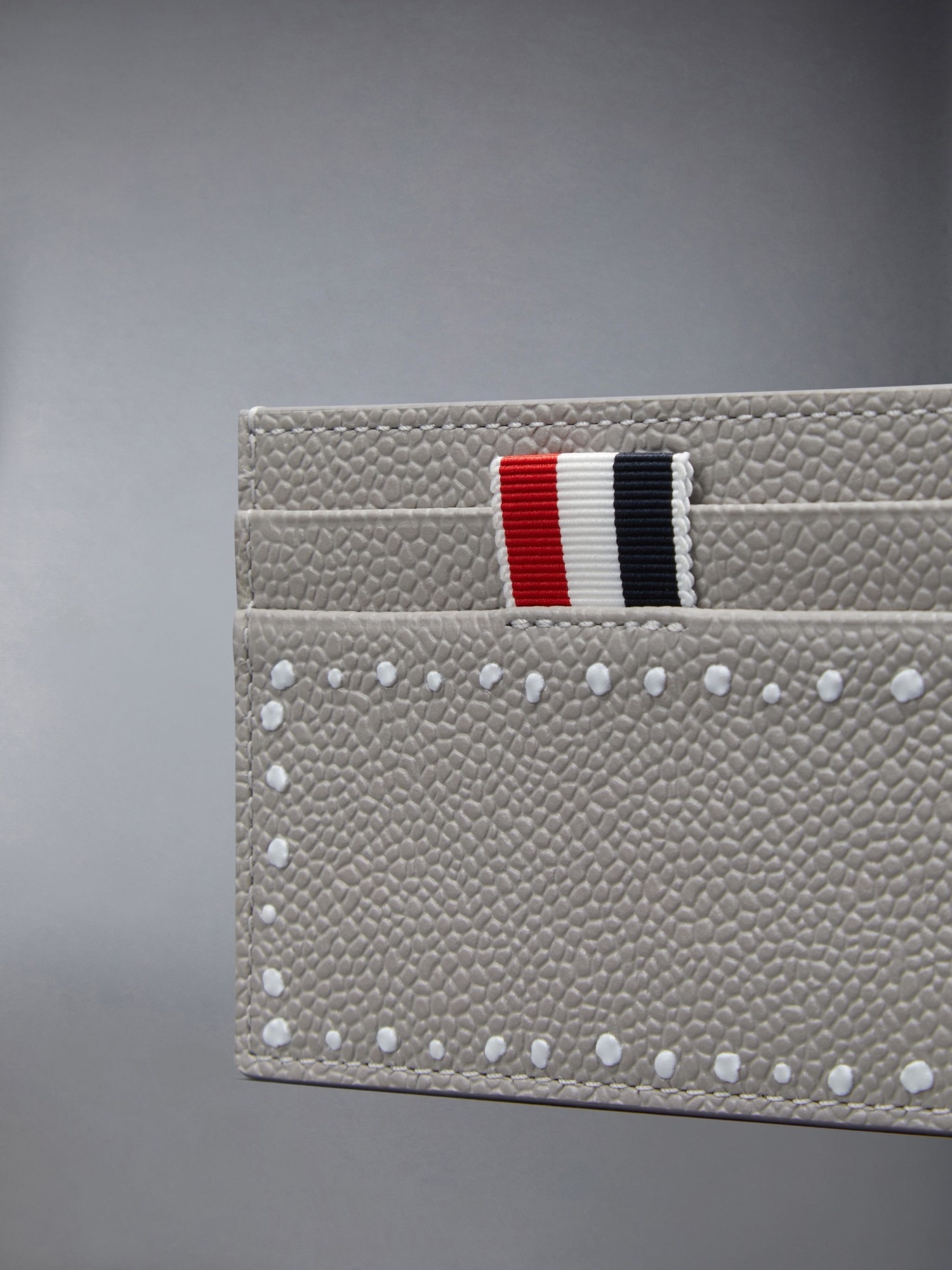 Thom Browne Wallet With Signature Stripe Detail In Nude