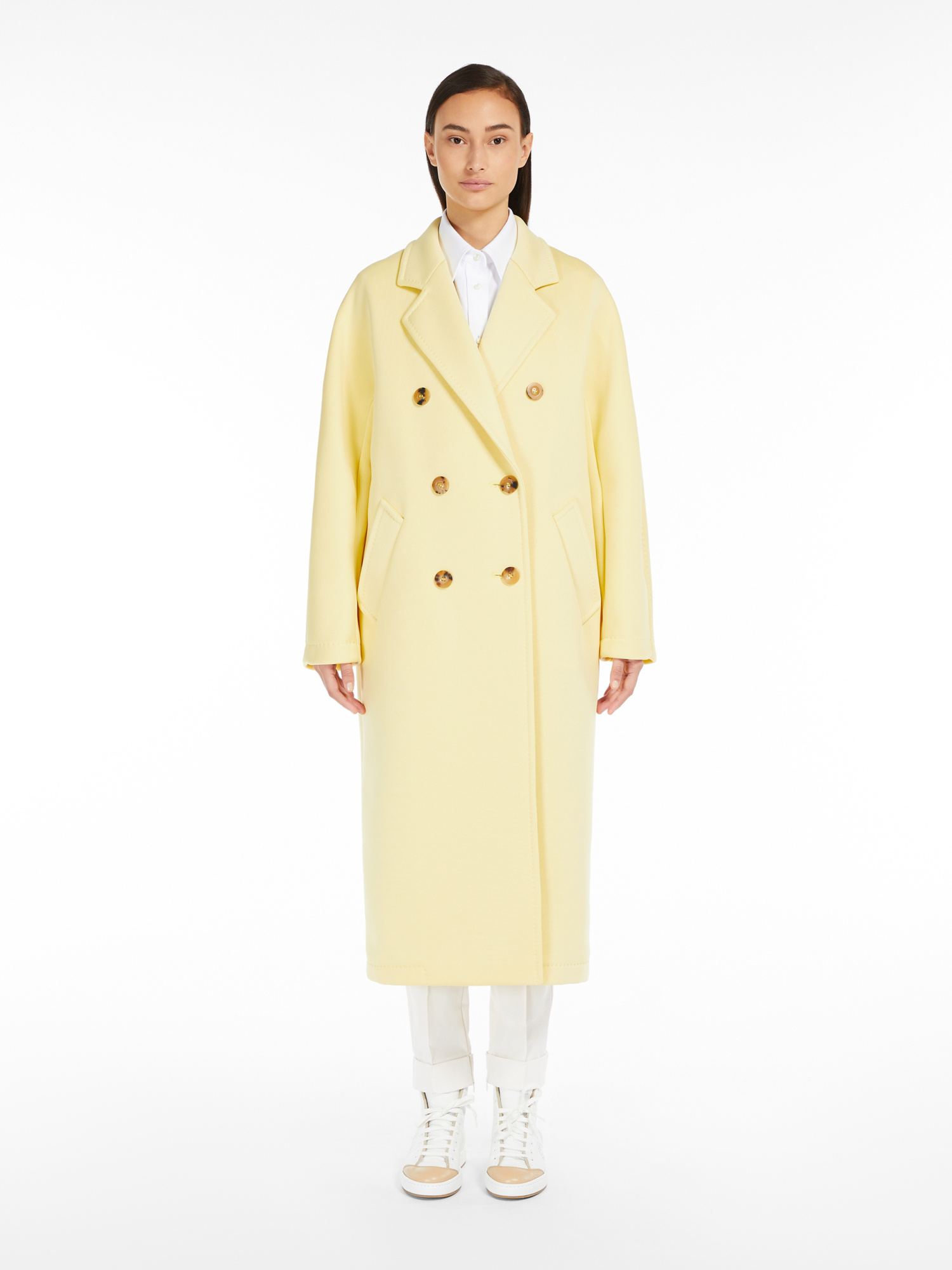 Max Mara Double-breasted Coat In Yellow