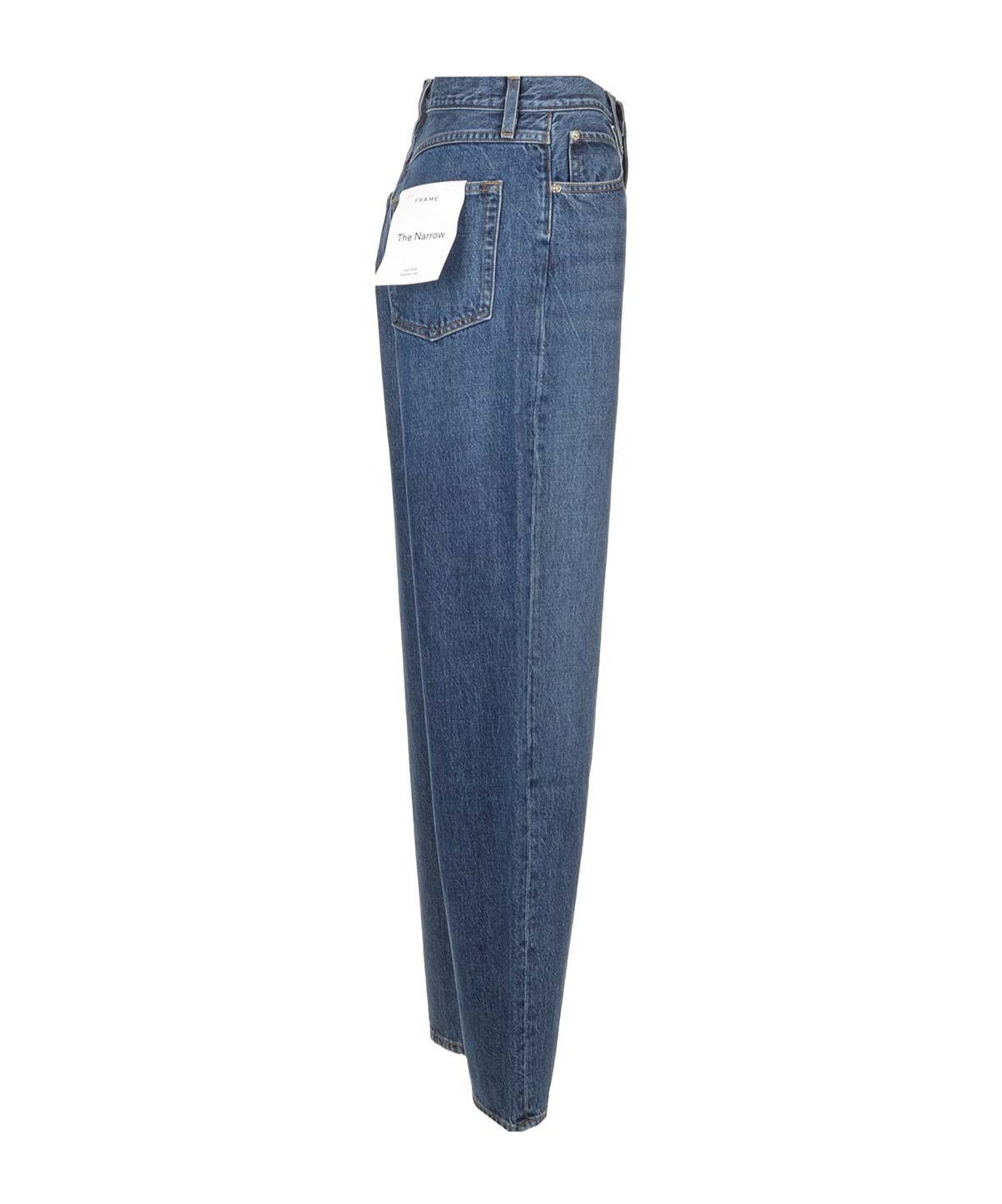 Frame Blue Jeans With Low Waist And Belt Loops In Denim Woman In Blue