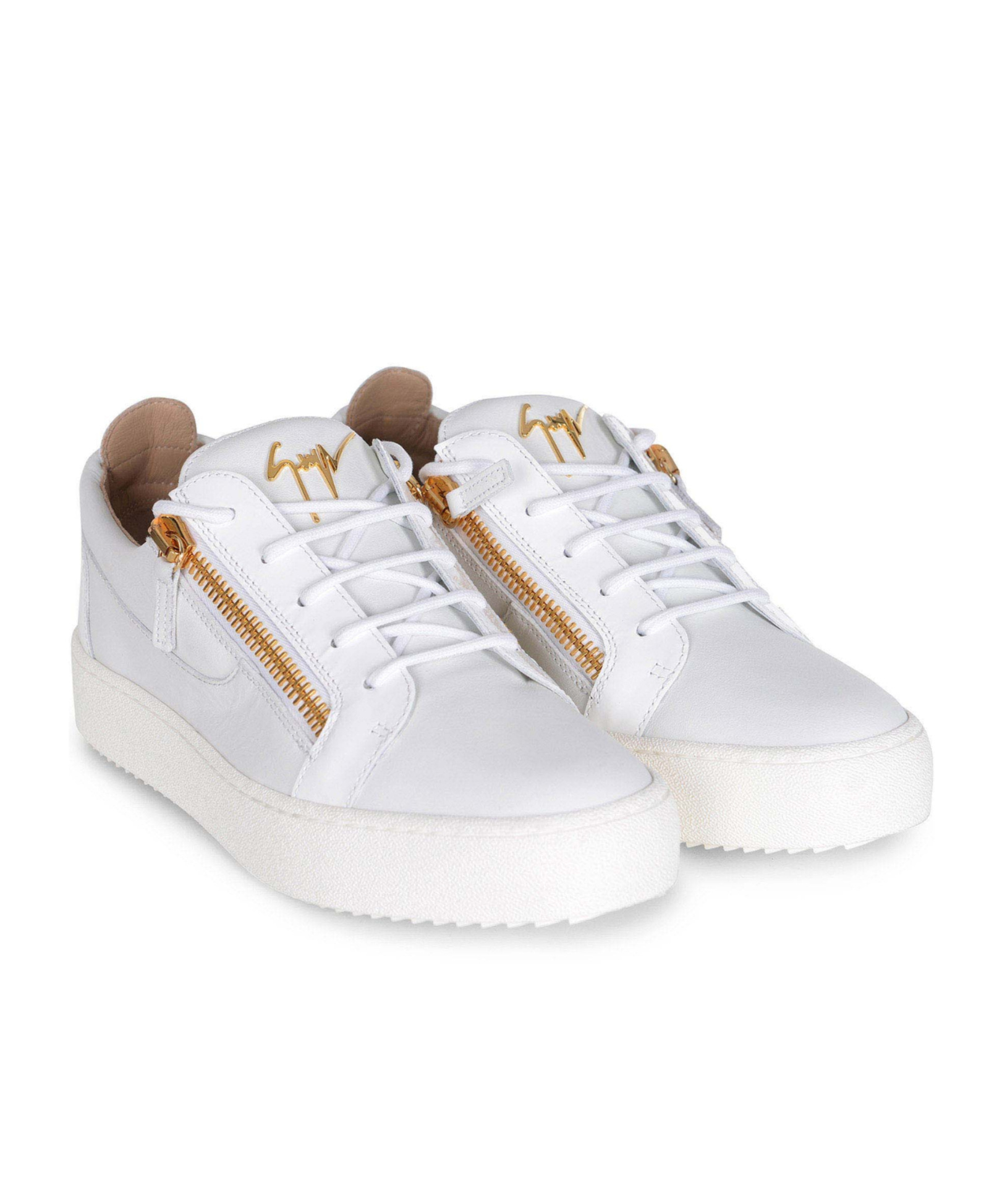 Giuseppe Zanotti Frankie Zip-fastening Lace-up Sneakers In White
