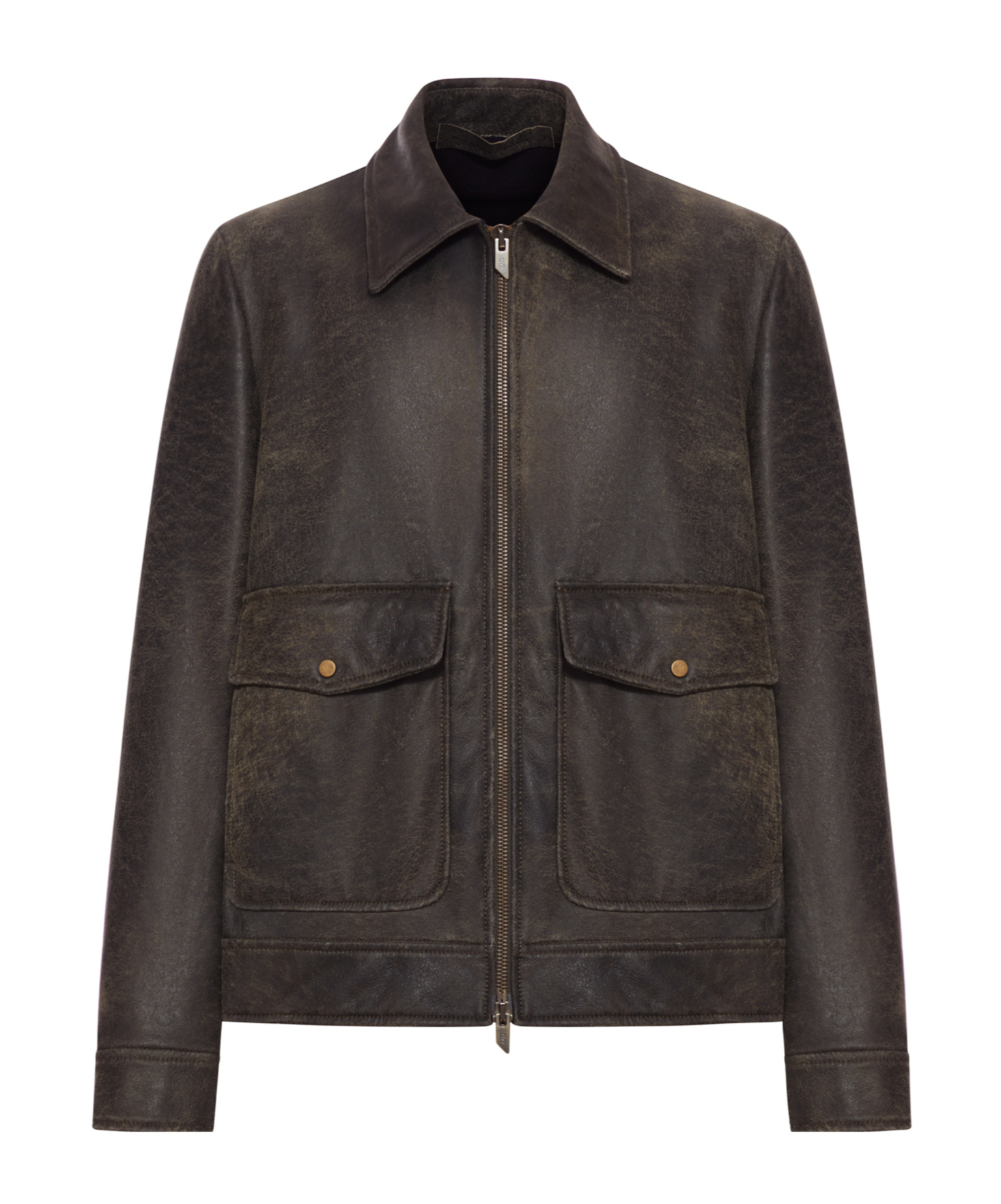 Salvatore Santoro Flap-pocket Leather Jacket In Brown