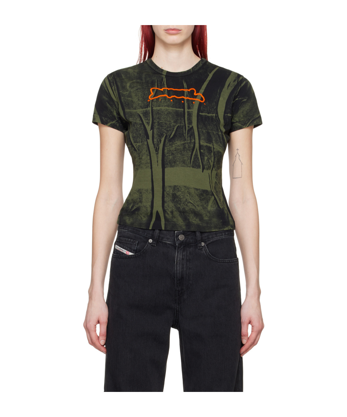 Diesel T-uncutie-long-n5 Printed T-shirt In Black