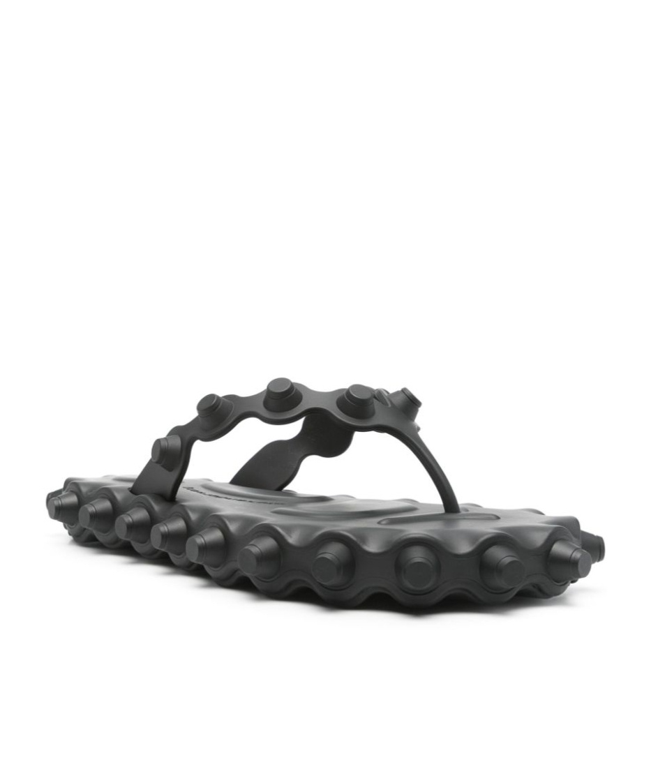 Shop Alexander Wang Studded Flip Flops In Black