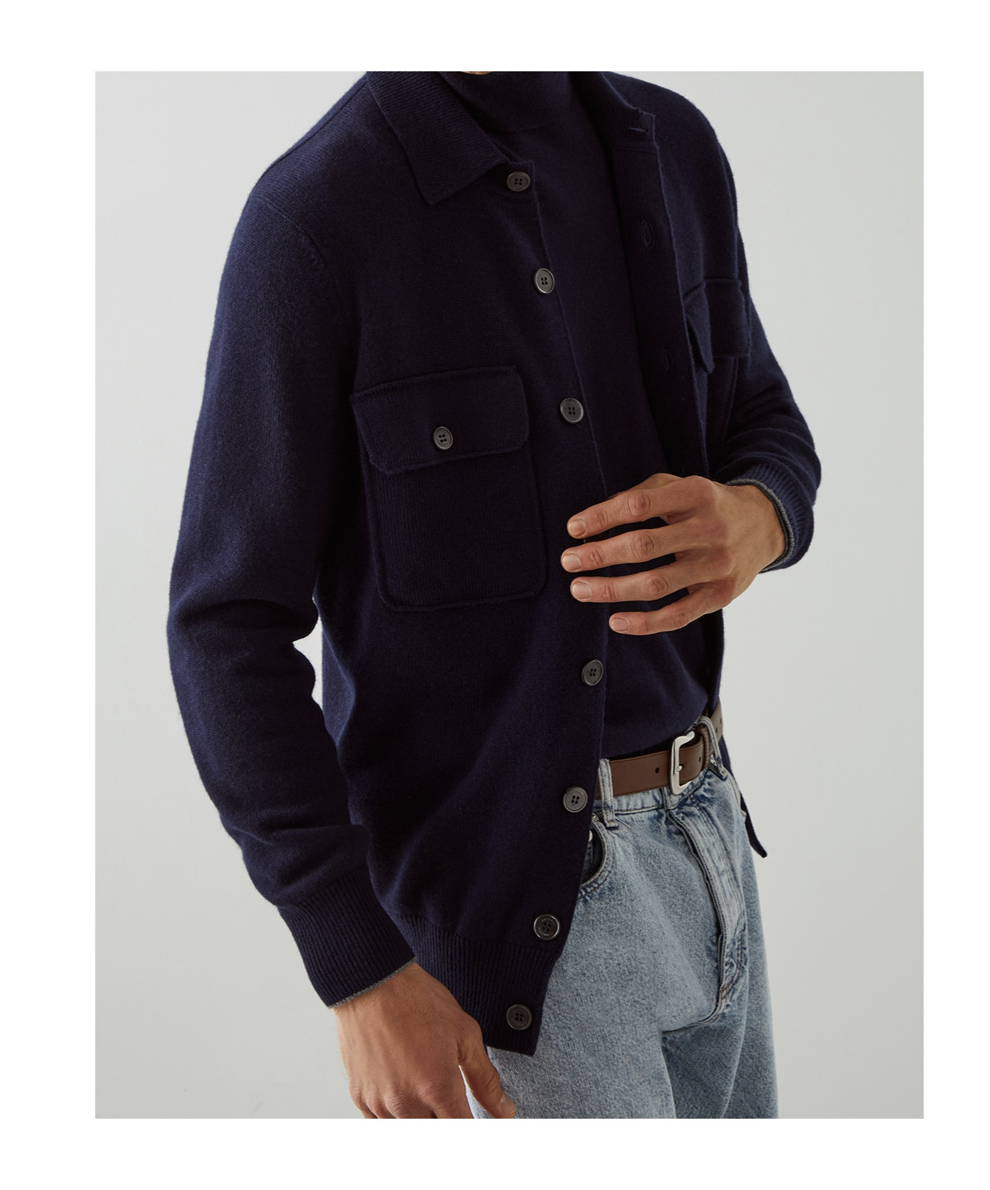 Brunello Cucinelli Patch Pocket Knitted Cardigan In Black