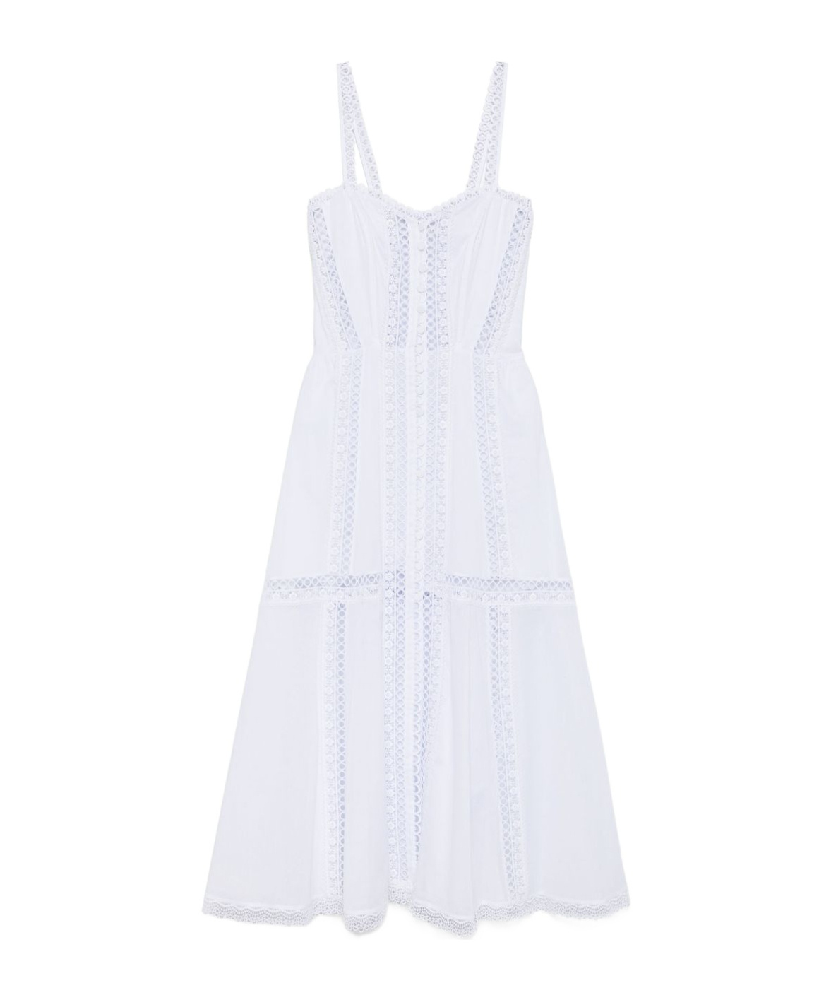 Charo Ruiz Ibiza Dafelle Lace-embellished Cotton-blend Midi Dress