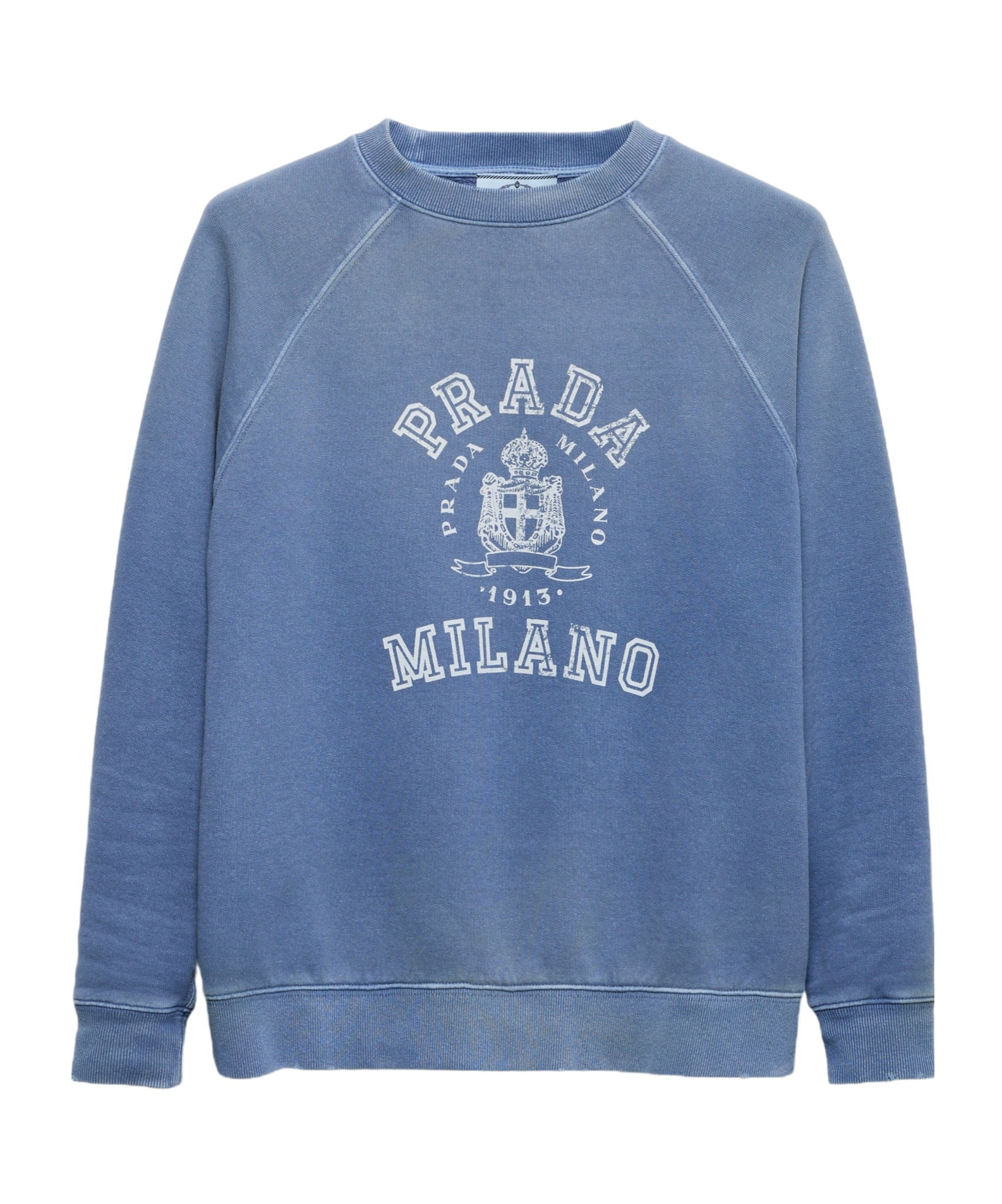 Prada Round-neck Sweater In Blue