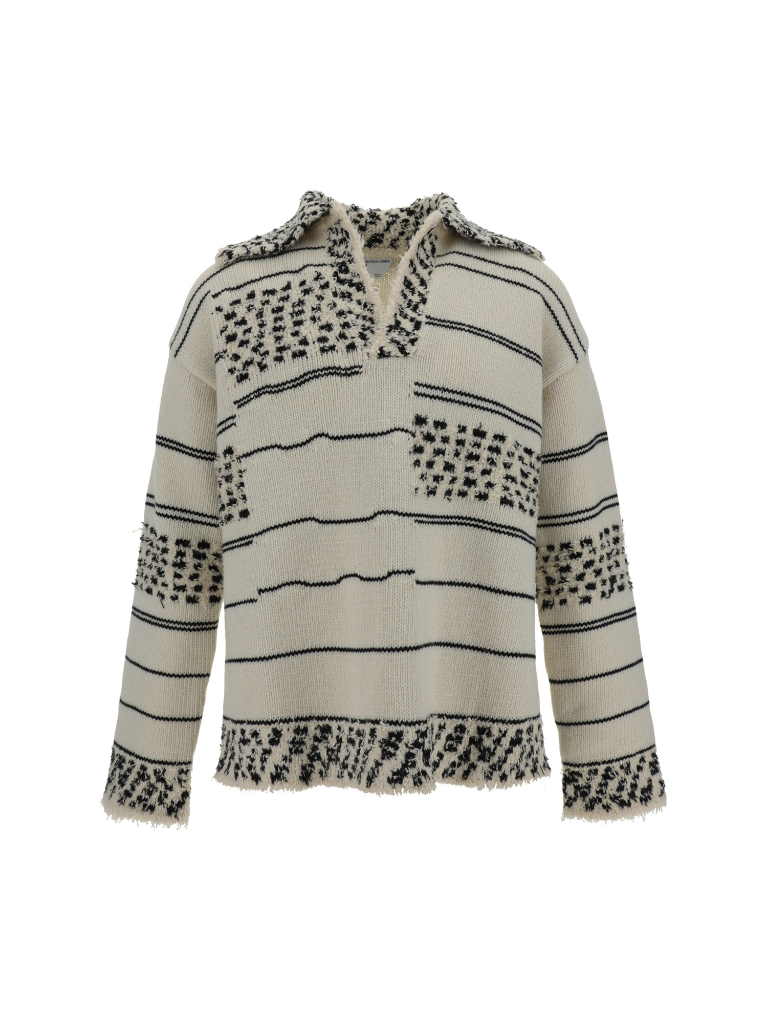 Bottega Veneta Striped Chunky-knit Jumper In Nude